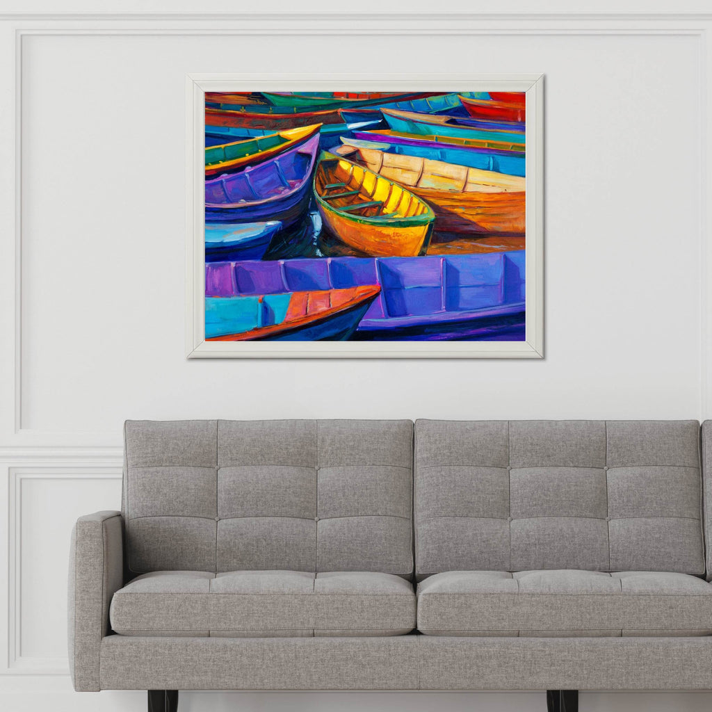 Small Colored Boats Wall Art - beink online art store