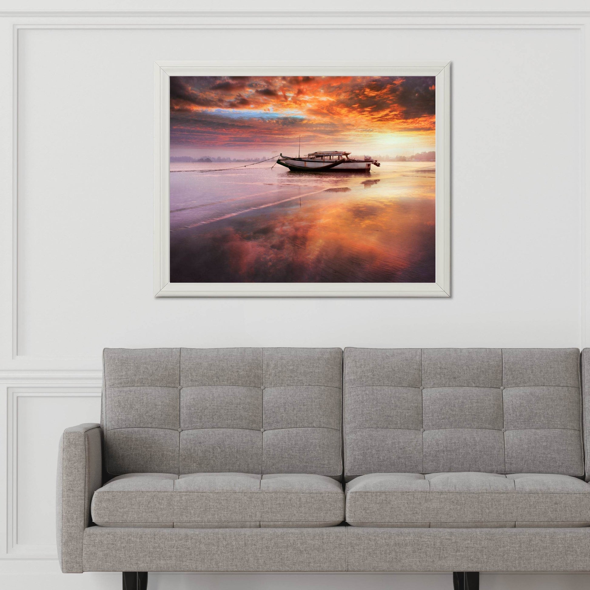 Fishing Boat at Sunset Wall Art - beink online art store