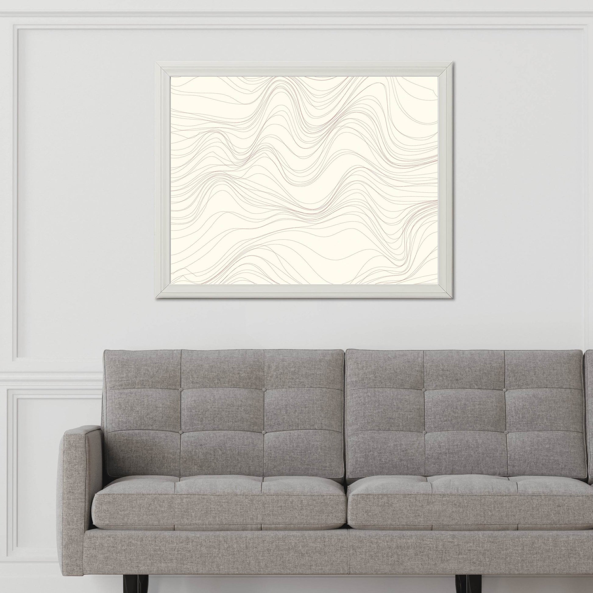 Light Background Wavy Lines Abstract Wall Art - beink online art store