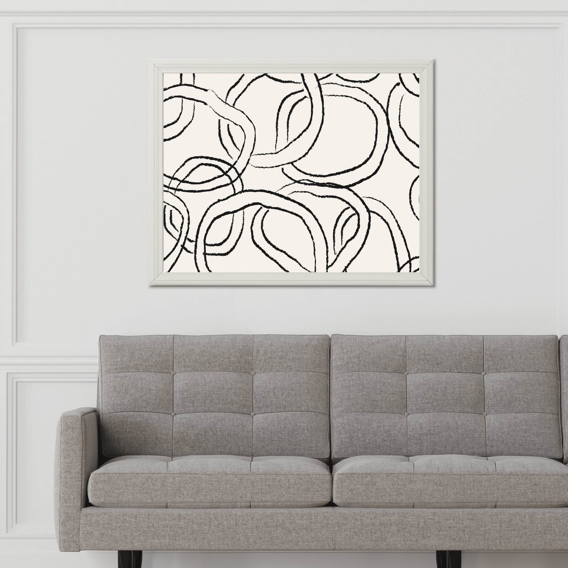 Black Leaf Pattern Abstract Wall Art - beink online art store