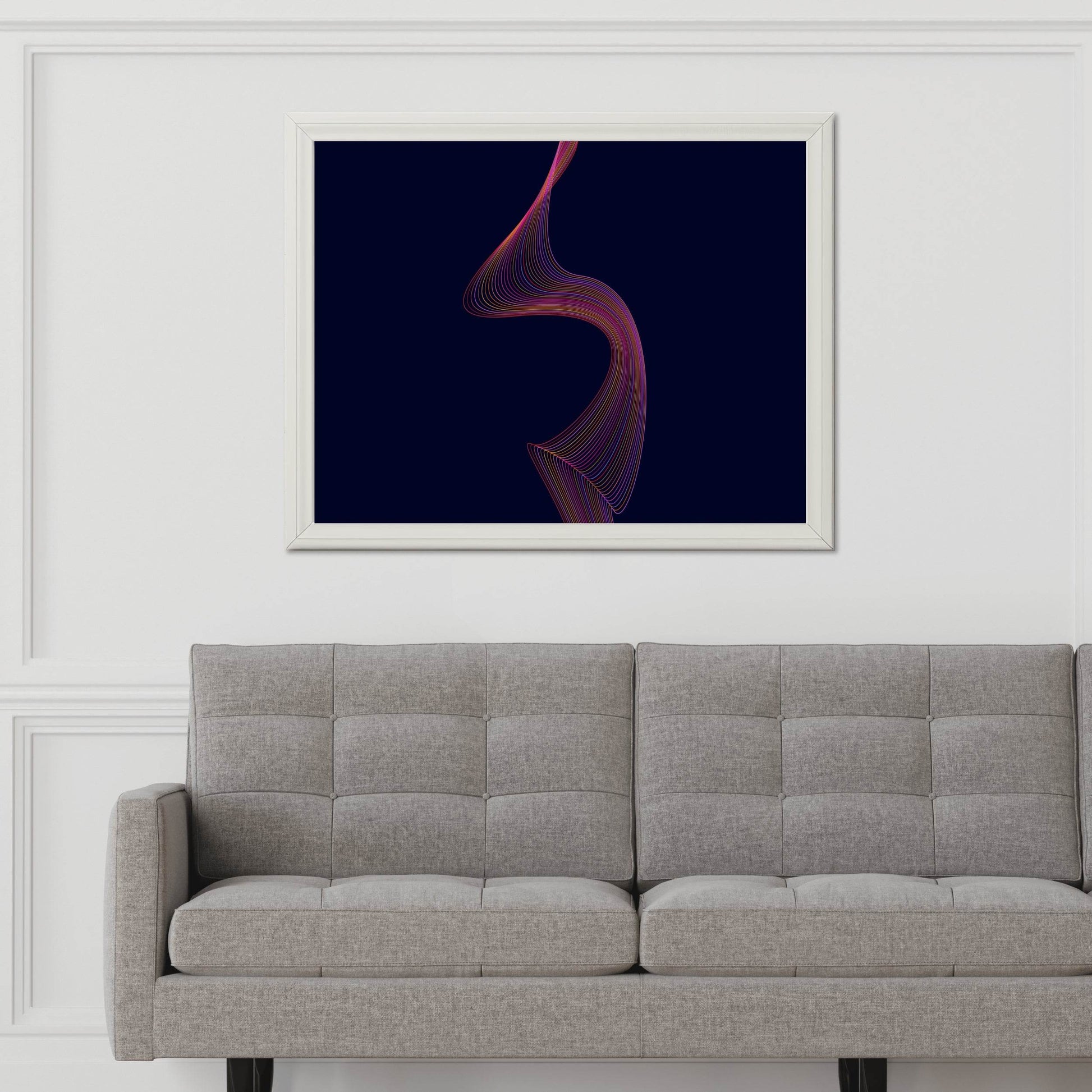 Technology Wave Lines Abstract Wall Art - beink online art store