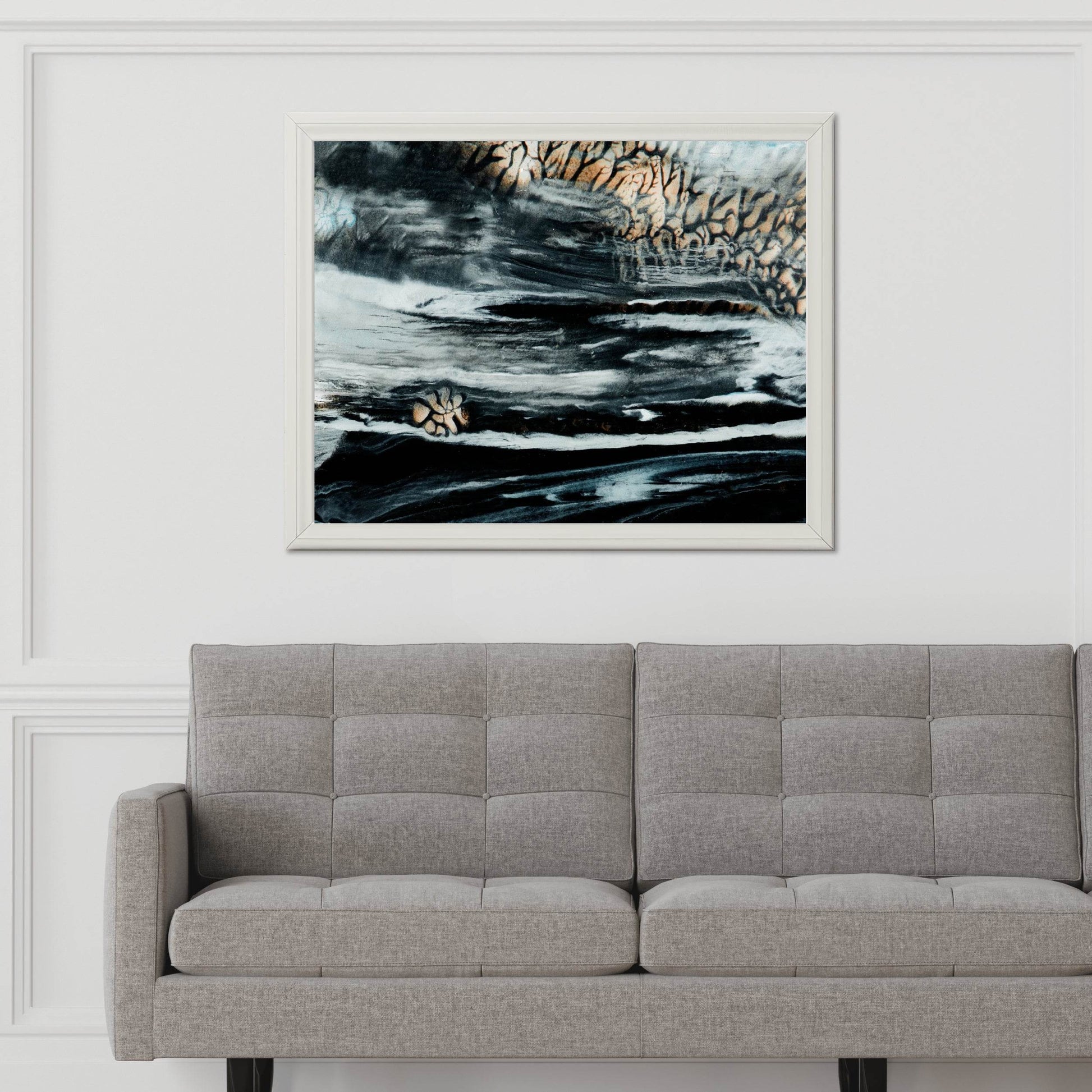 Dark Textured Oil Painting Abstract Wall Art - beink online art store