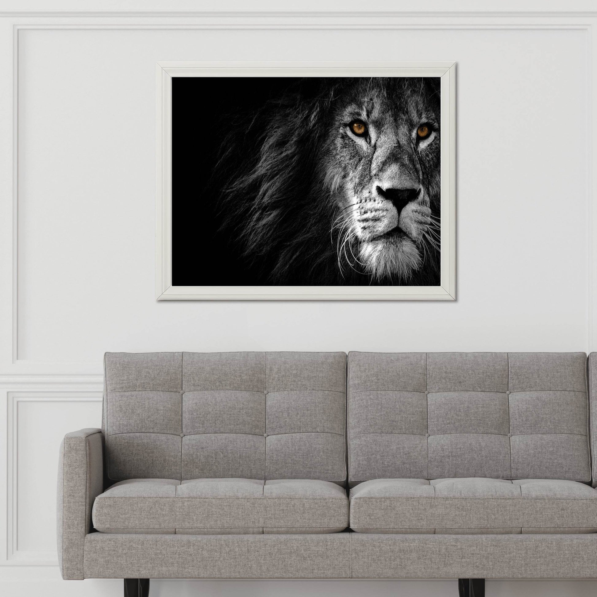 Barbary Lion Black & White Wall Art - beink online art store