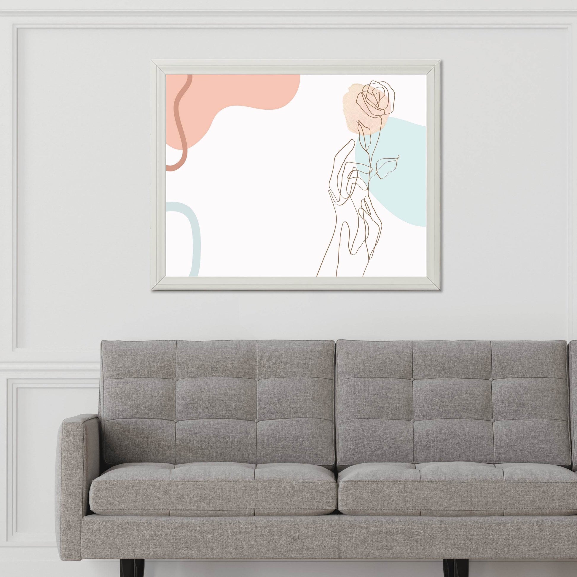 Rose Branch in Hand Wall Art - beink online art store
