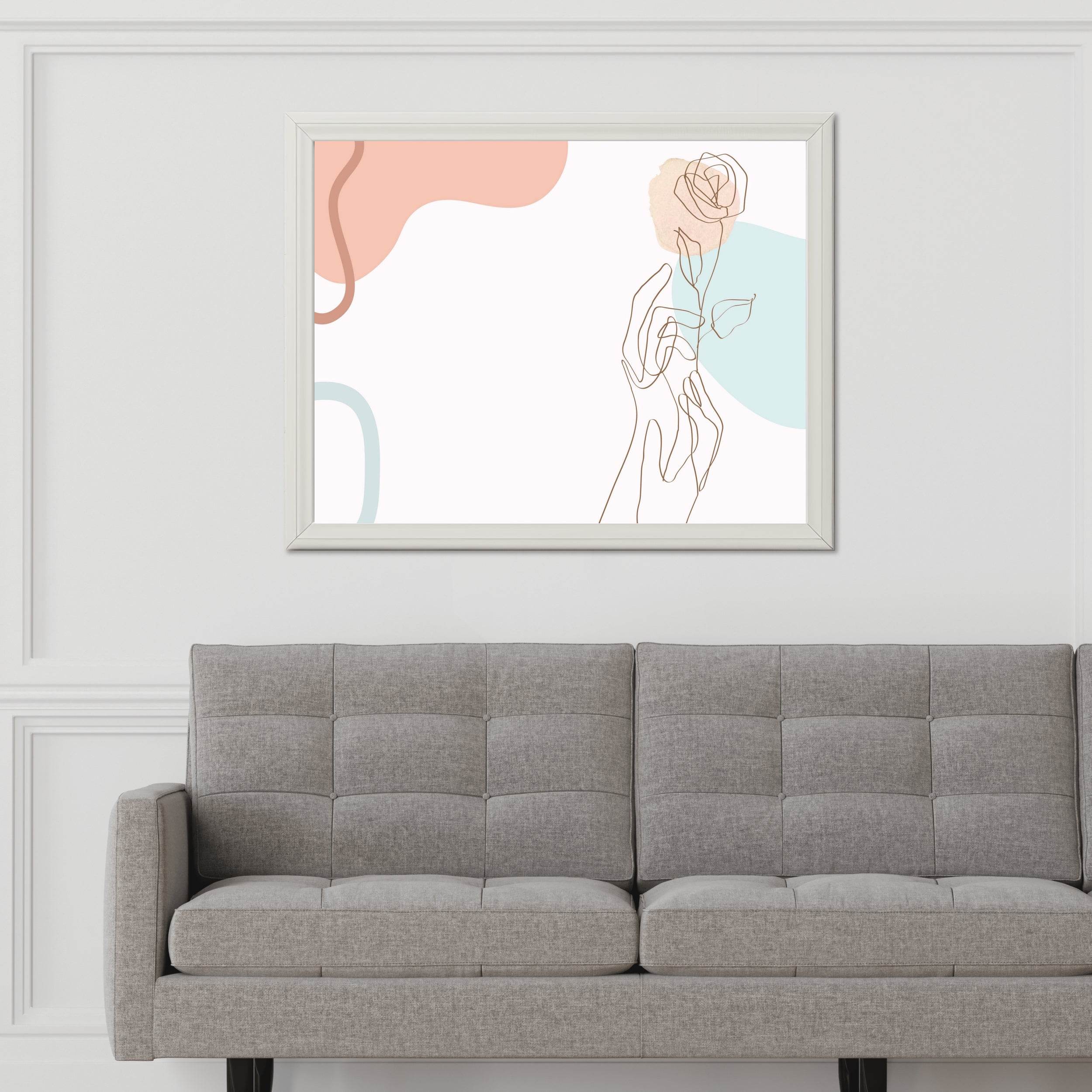 Rose Branch in Hand Wall Art - beink online art store