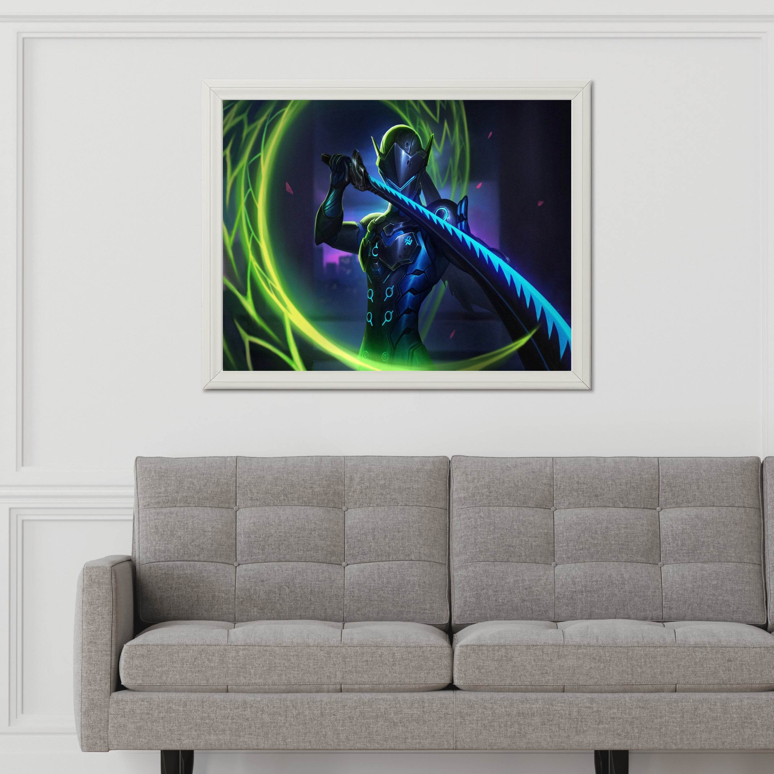 Neon Genji Overwatch Gaming Wall Art - beink online art store