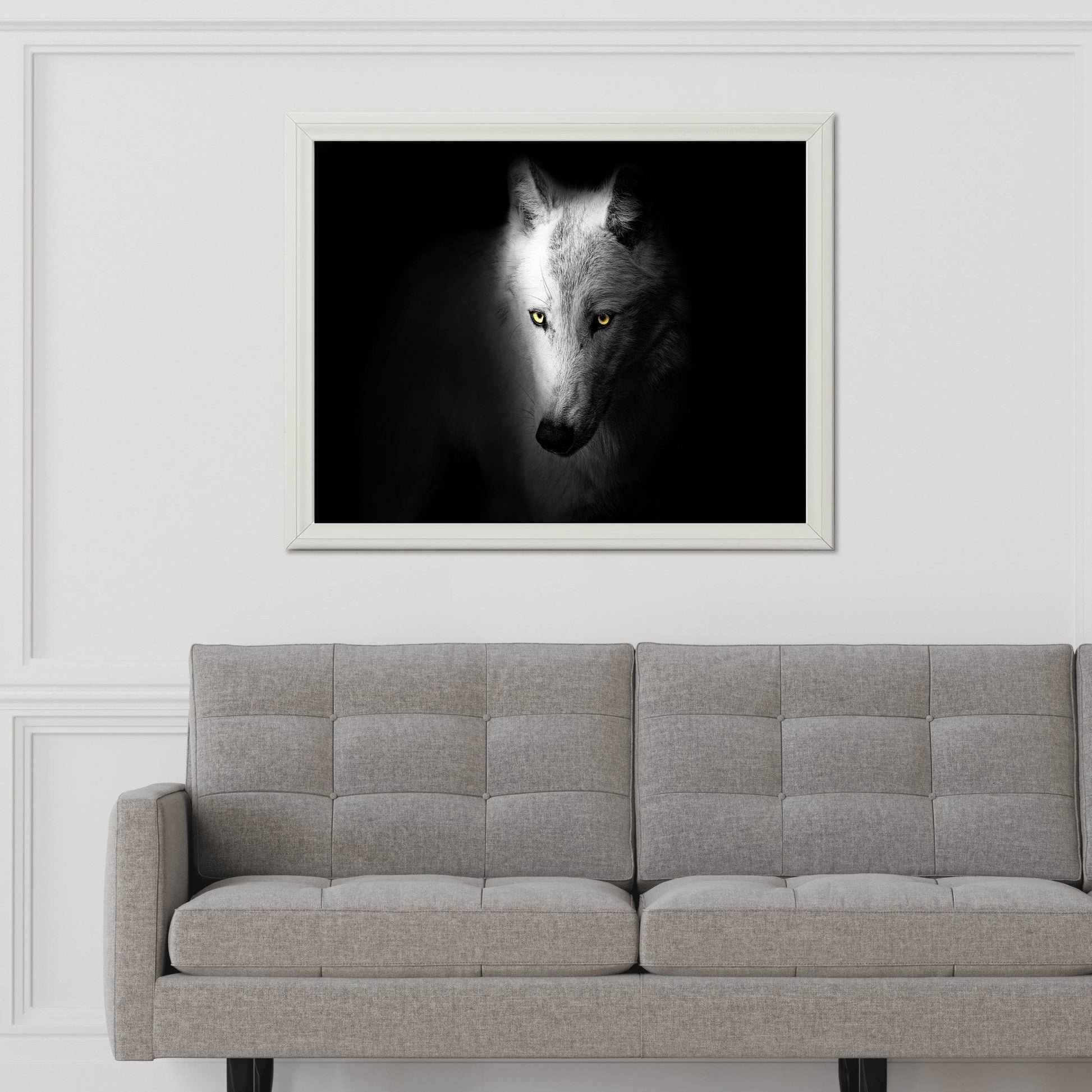 Arctic Wolf Black & White Wall Art - beink online art store