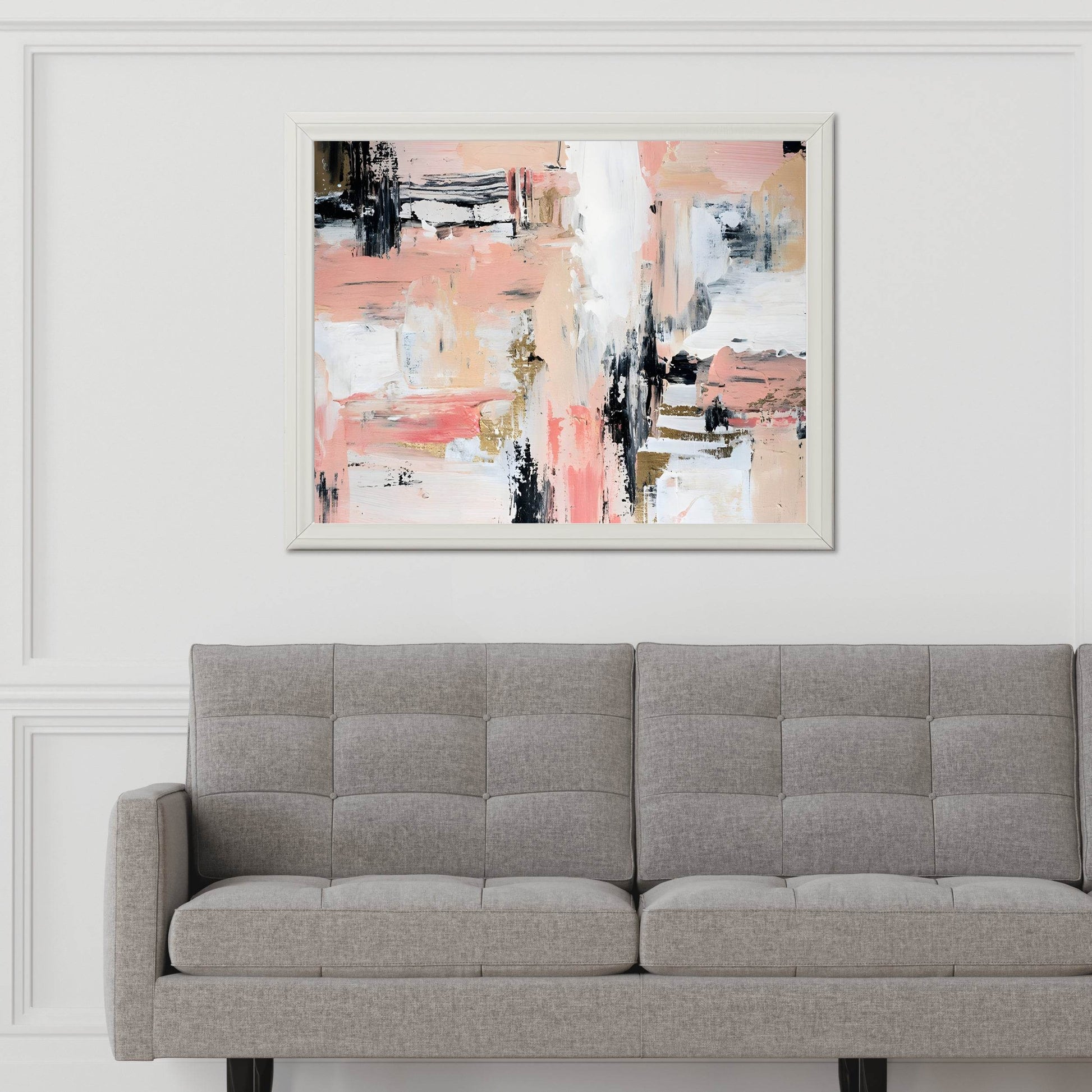 Peachy Keen- Oil Paint Brush Strokes Wall Art - beink online art store