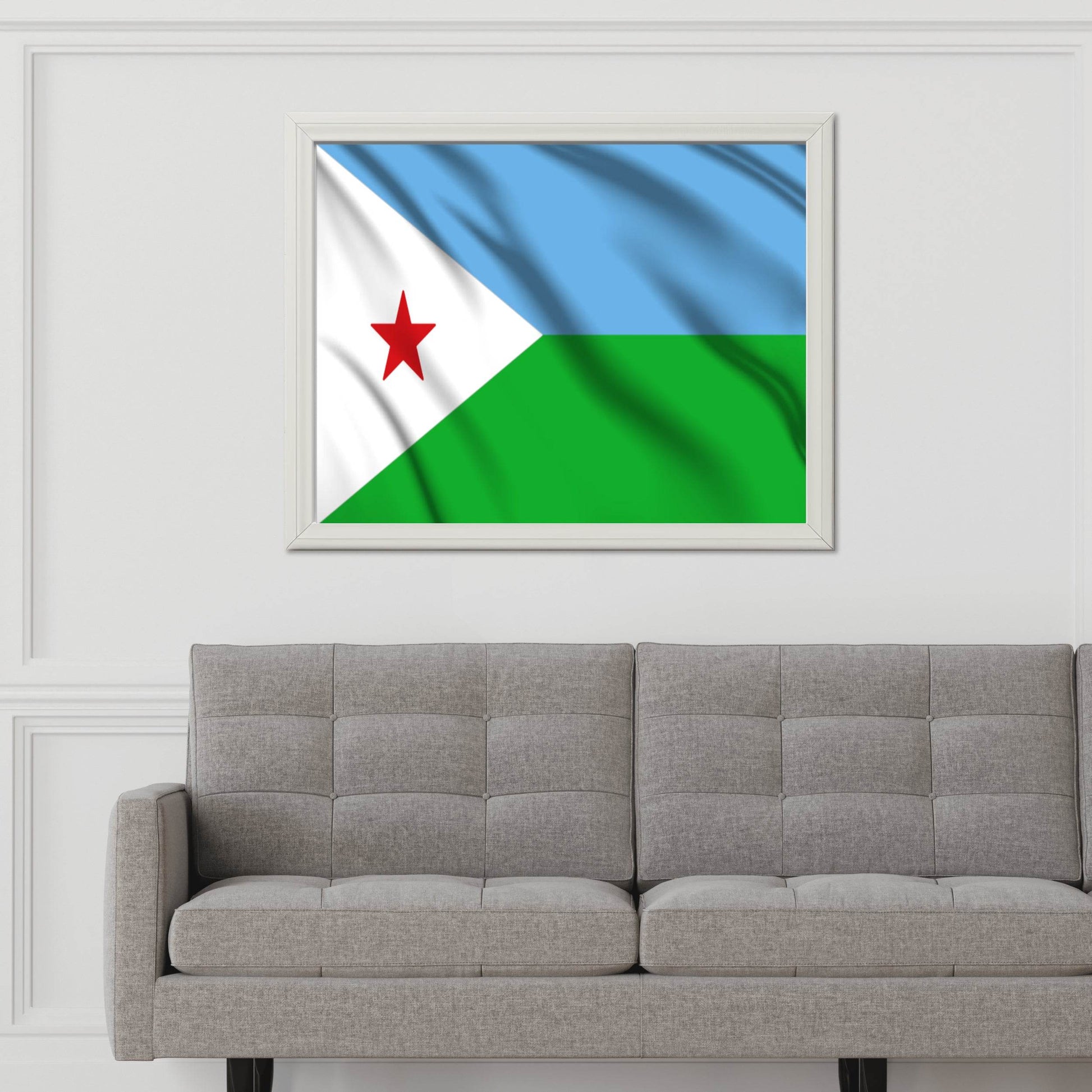 Djibouti National Flag Wall Art - beink online art store