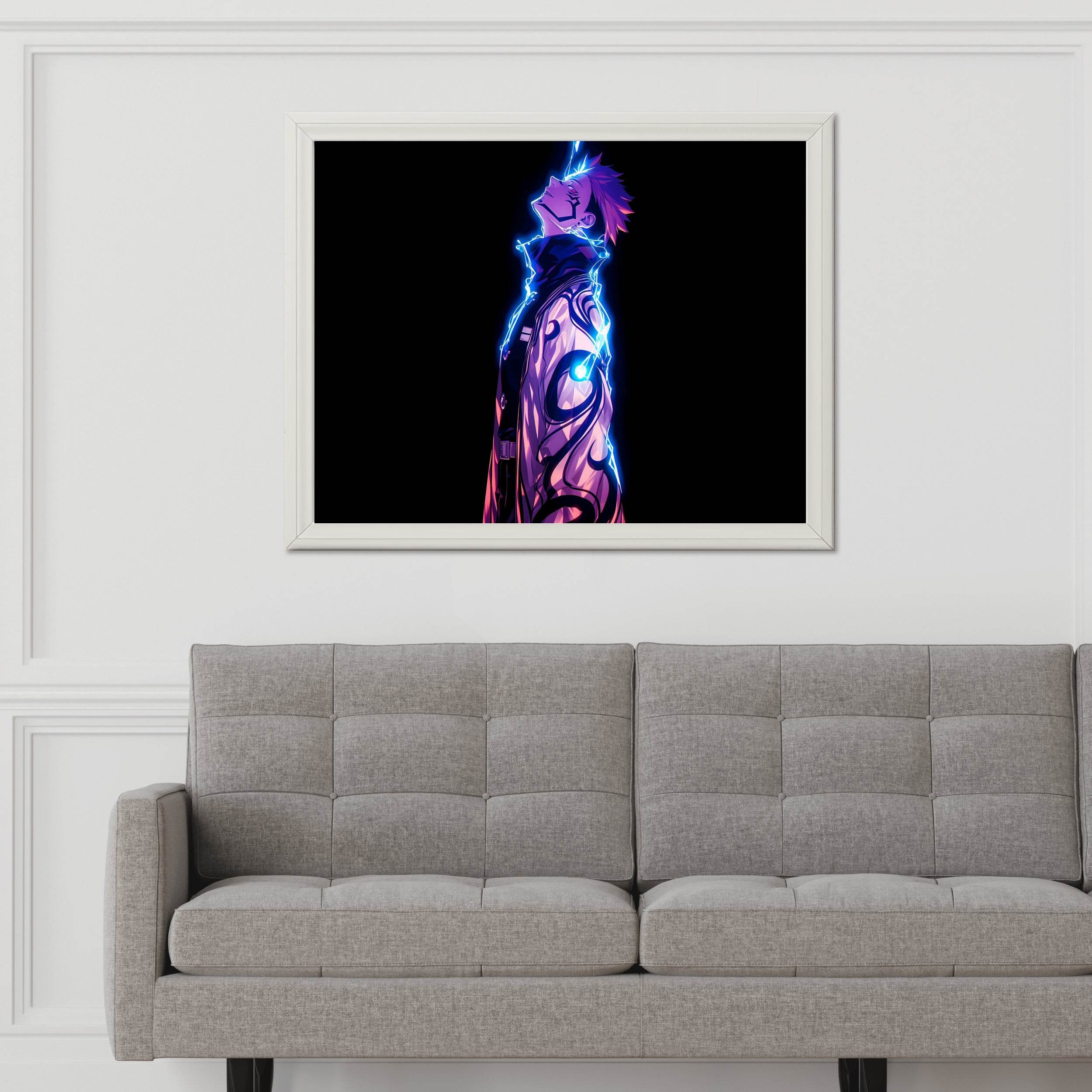 Neon Sukuna Jujutsu Kaisen Anime Wall Art - beink online art store