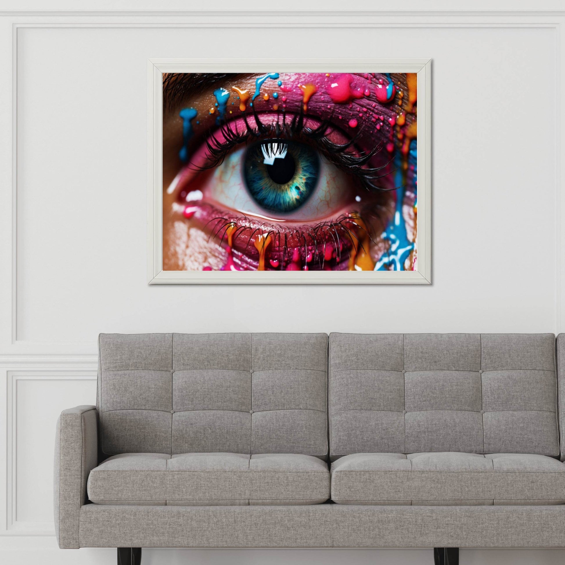 An Eye With Colorful Paint Splash Digital Art - beink online art store