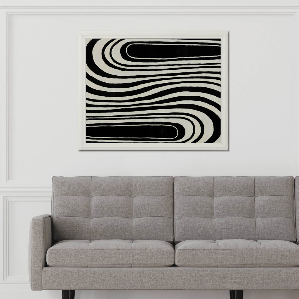 Twisted Zebra Lines Modern Wall Art - beink online art store