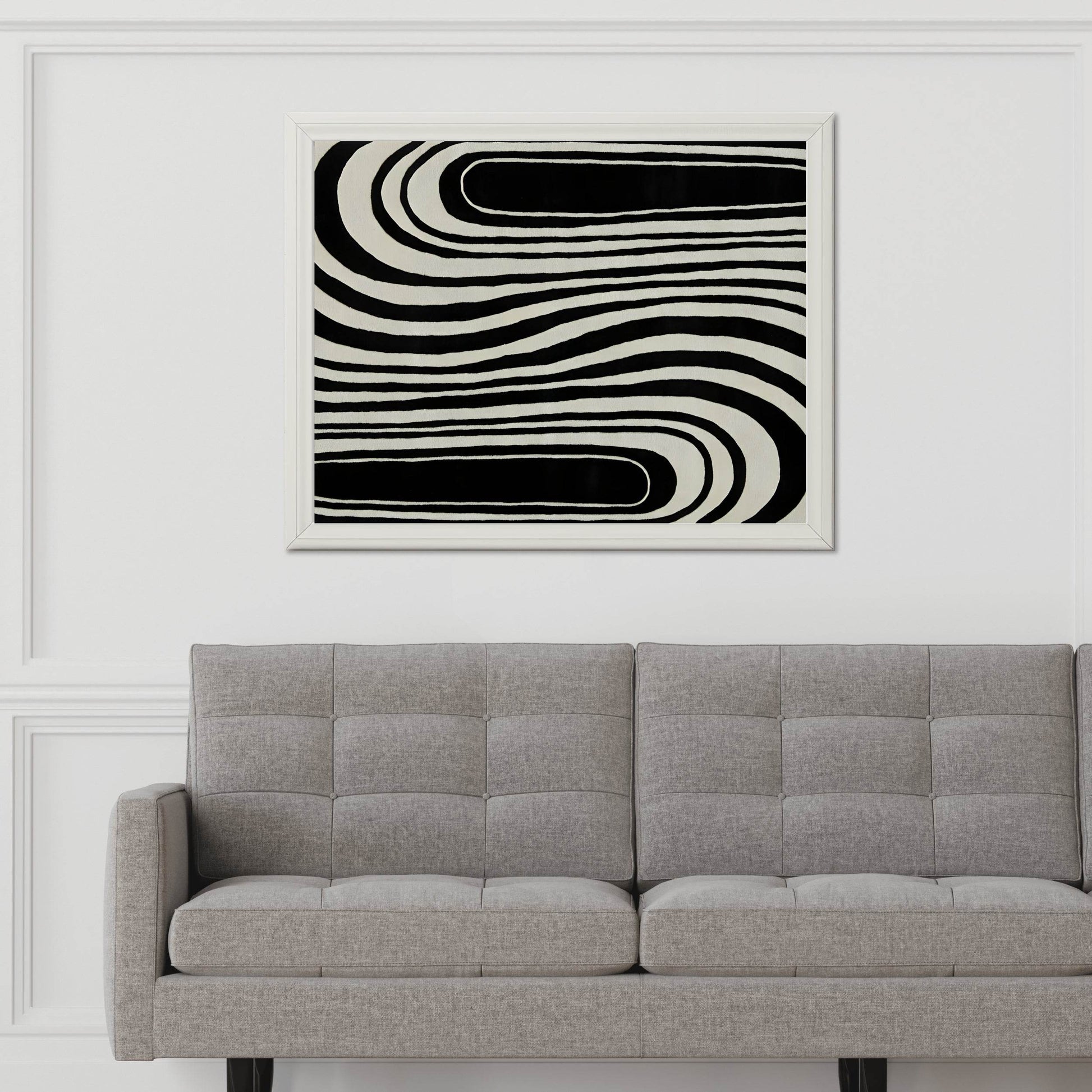 Twisted Zebra Lines Modern Wall Art - beink online art store