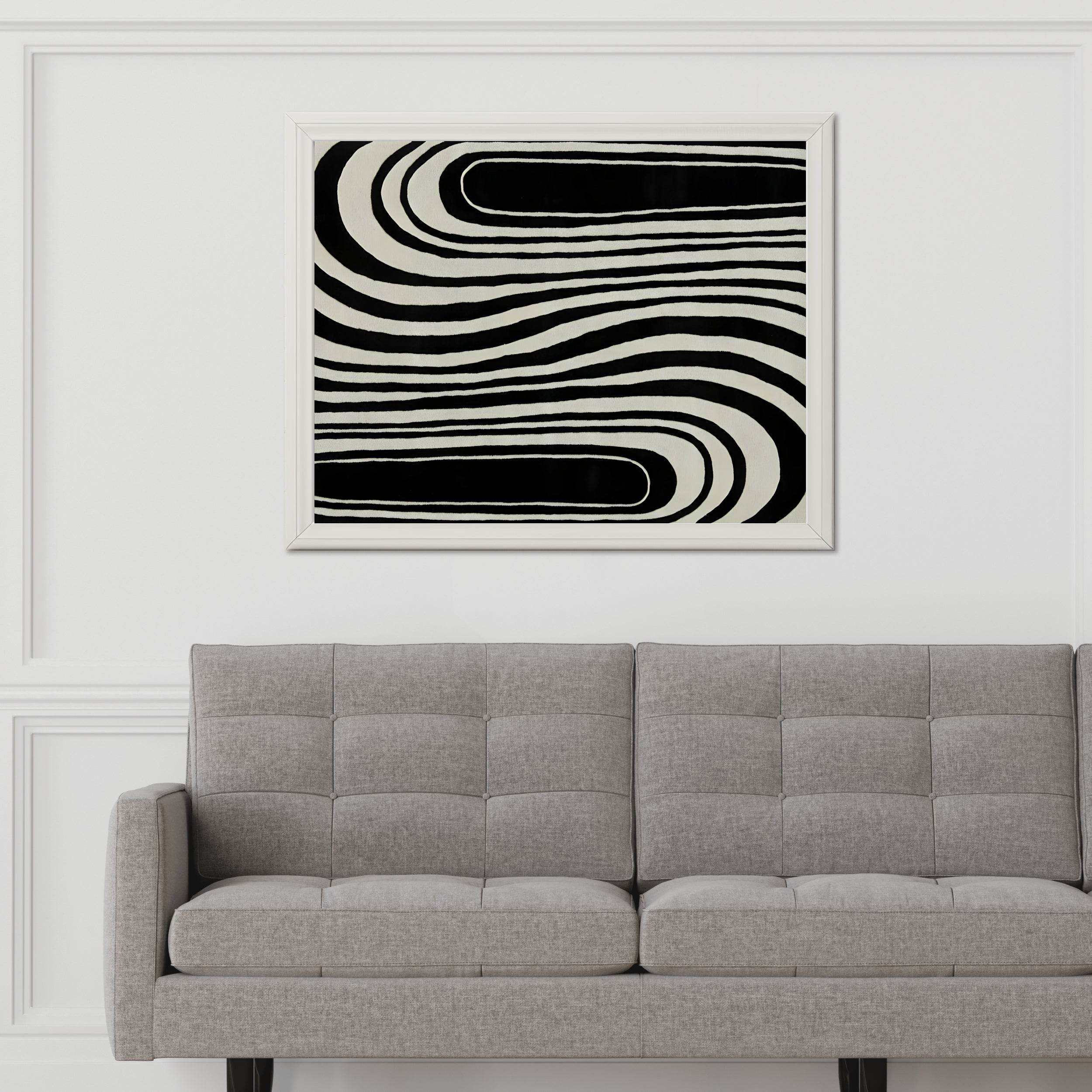 Twisted Zebra Lines Modern Wall Art - beink online art store