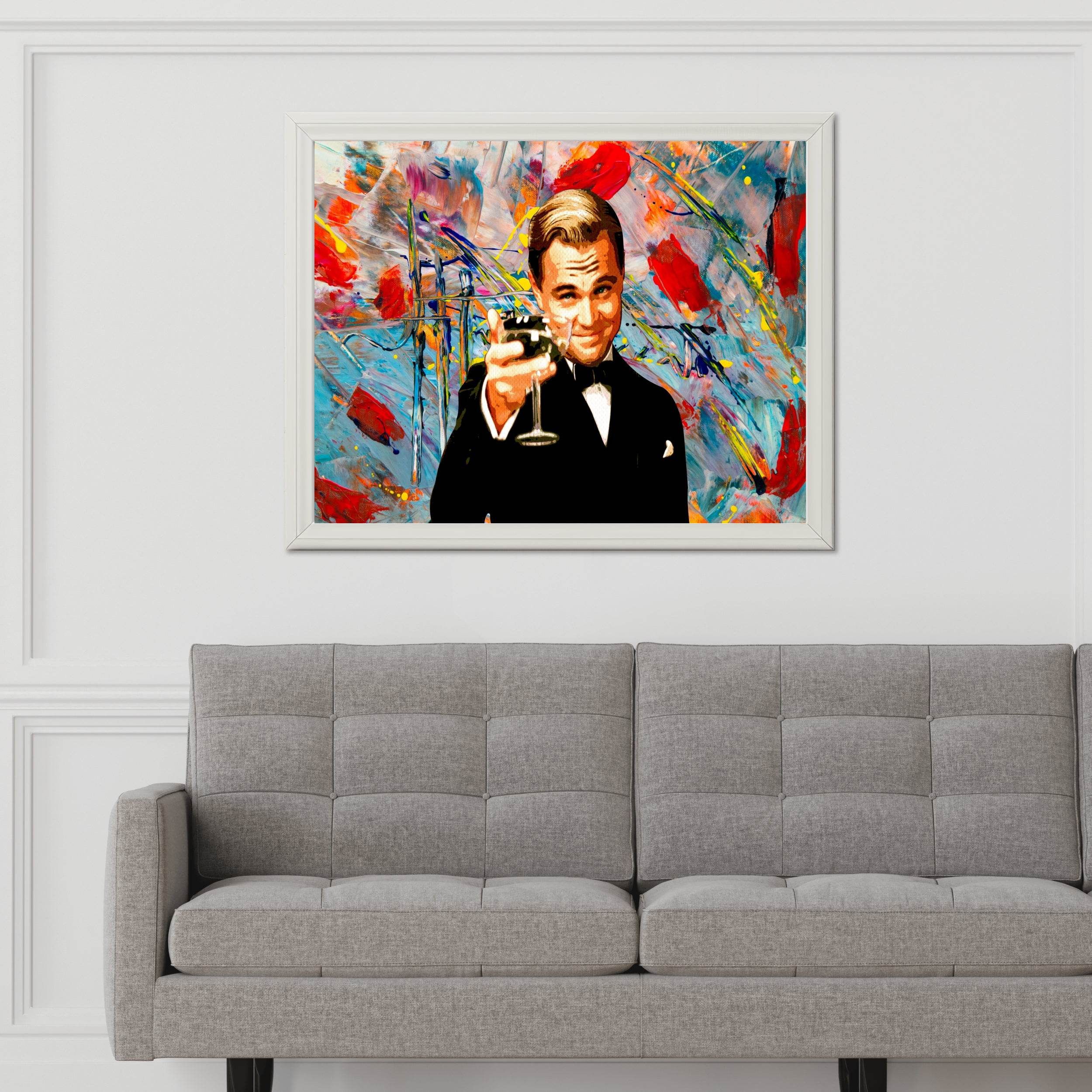 Leonardo DiCaprio Painting With Brush Strokes Background - beink online art store