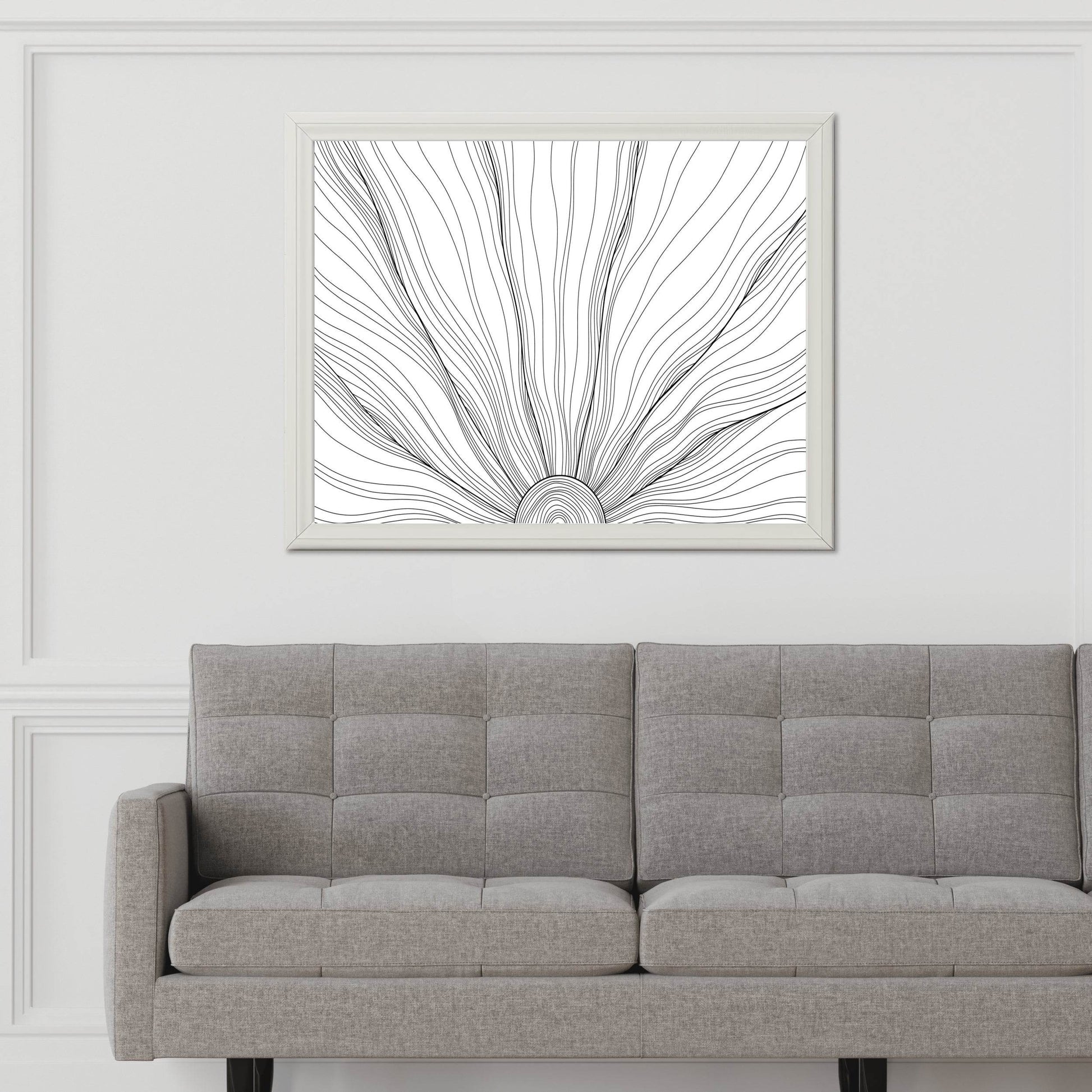 Mushroom Black and White Abstract Wall Art - beink online art store
