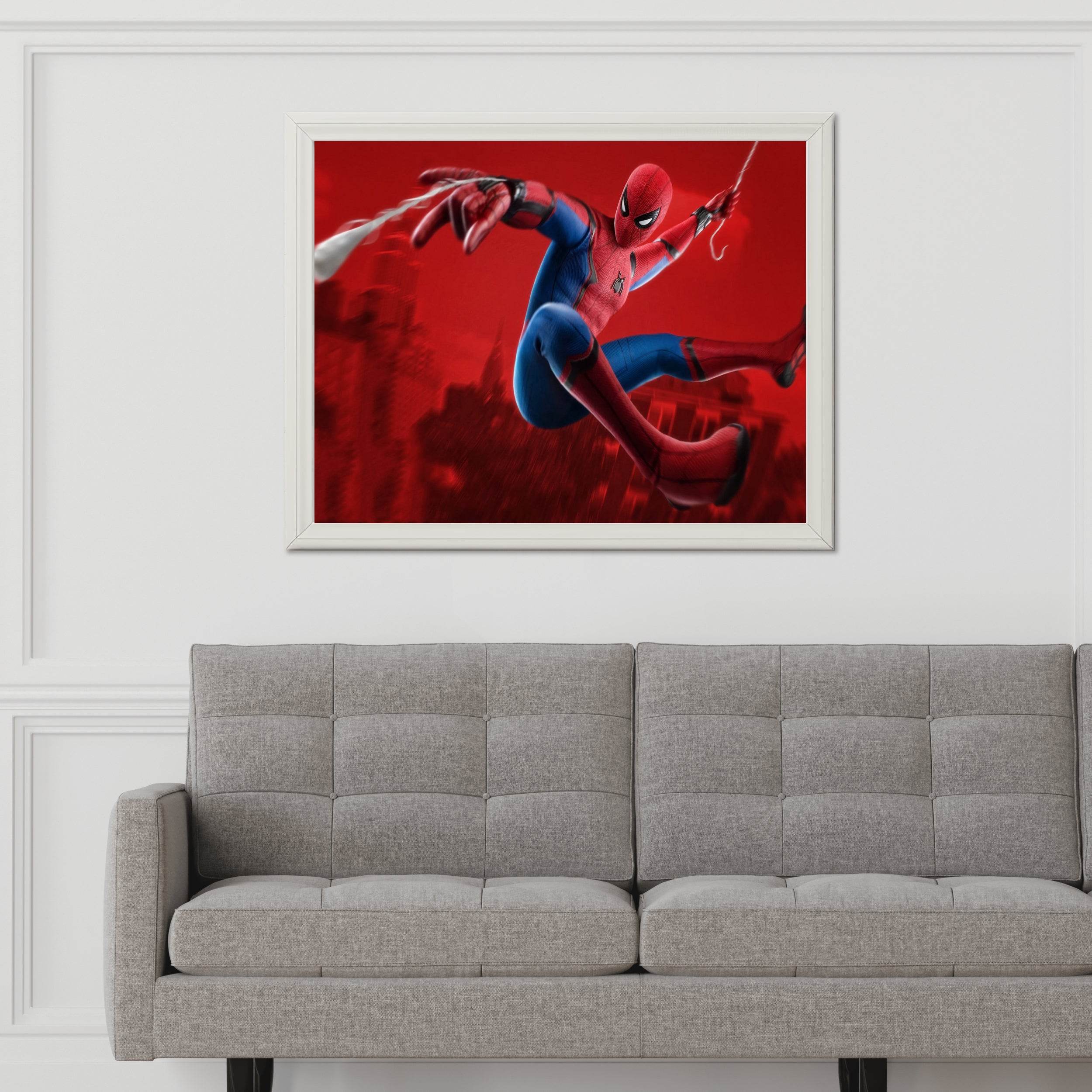 Spider Man Swinging Gaming Wall Art - beink online art store