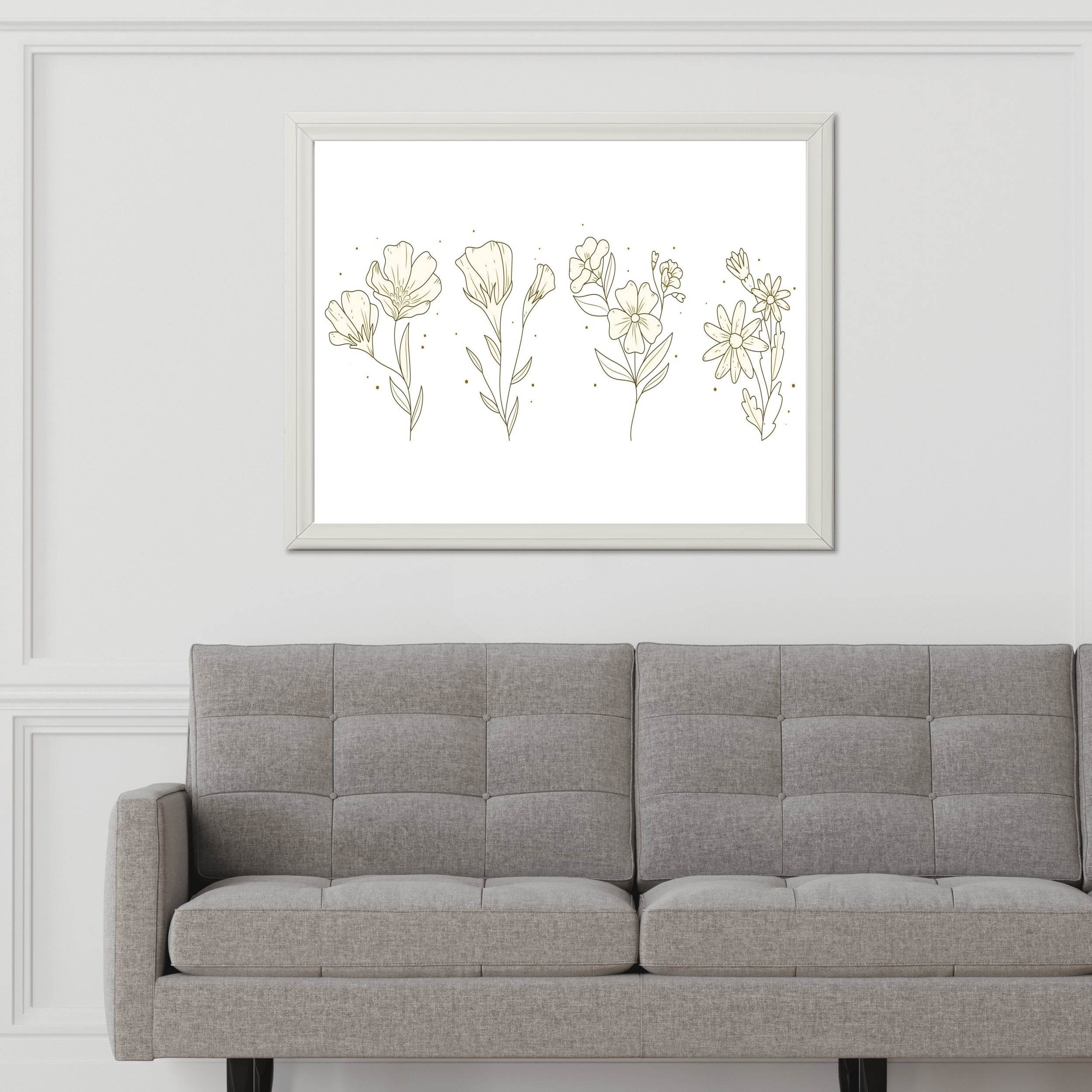 Orchid Bouquet Line Art - beink online art store