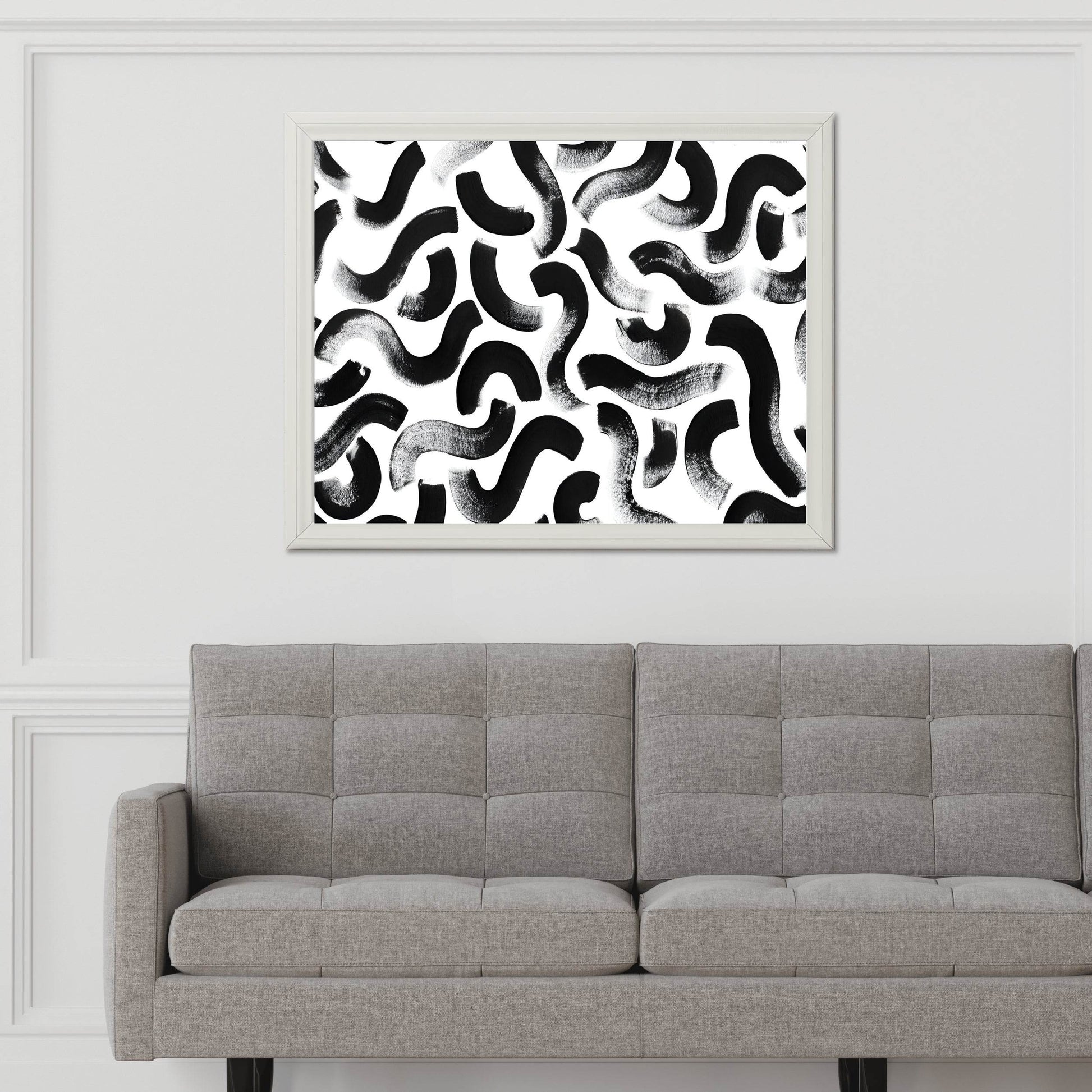 Black Paint Seamless Brush Strokes Wall Art - beink online art store
