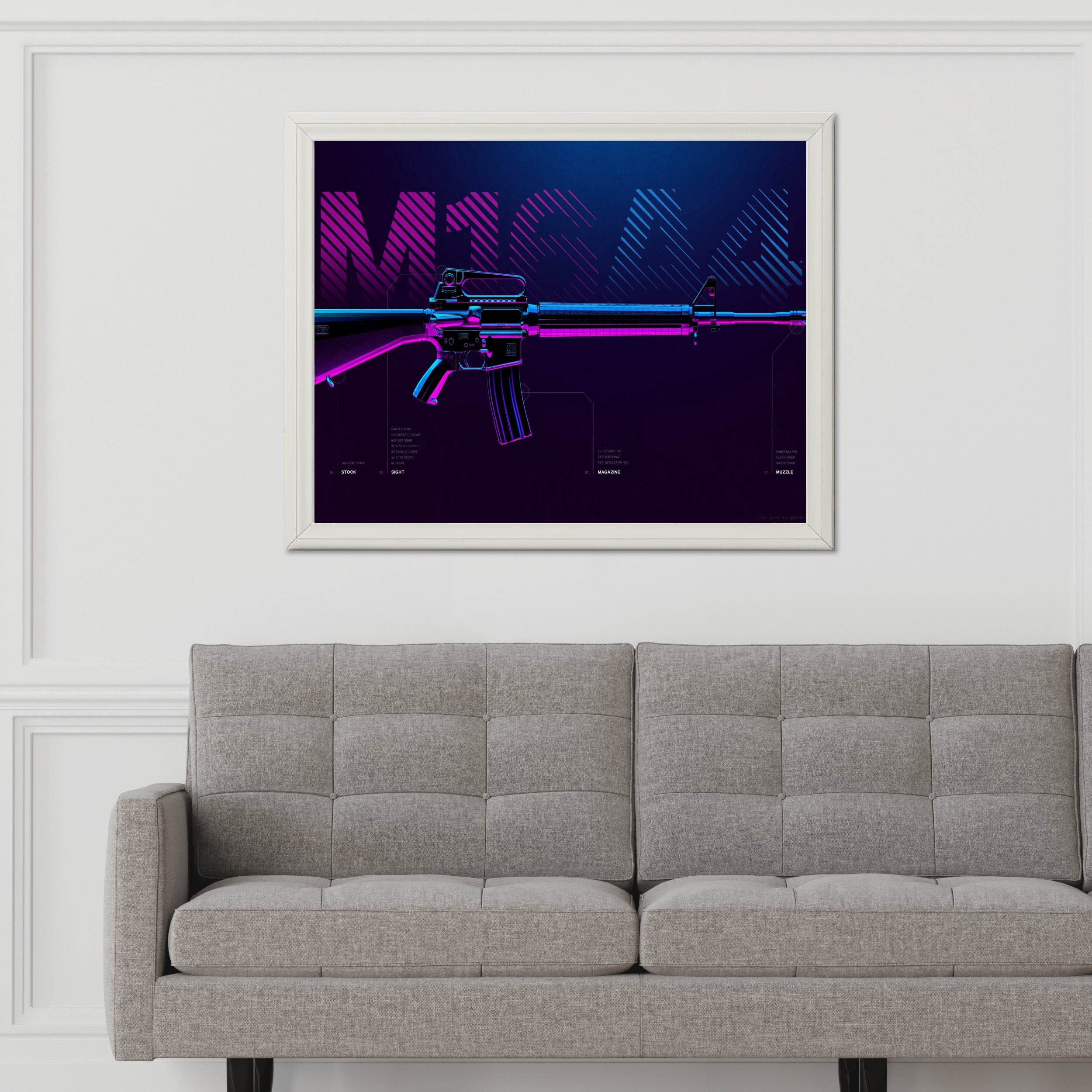 Custom M16 Gaming Wall Art - beink online art store