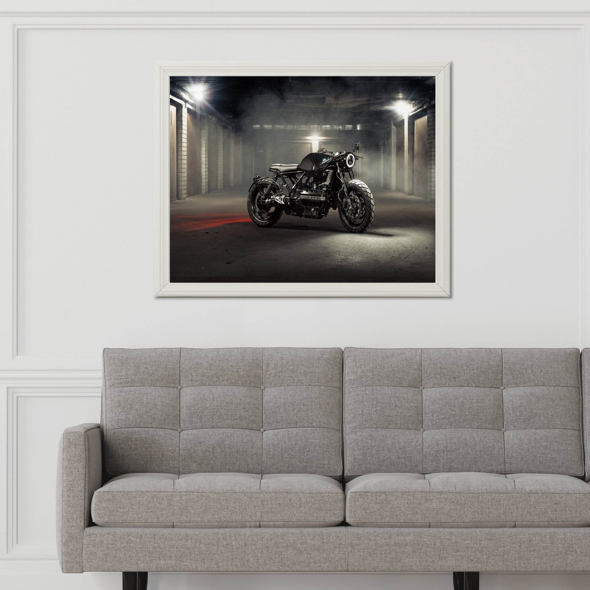 BMW Cafe Racer Black & White Wall Art - beink online art store