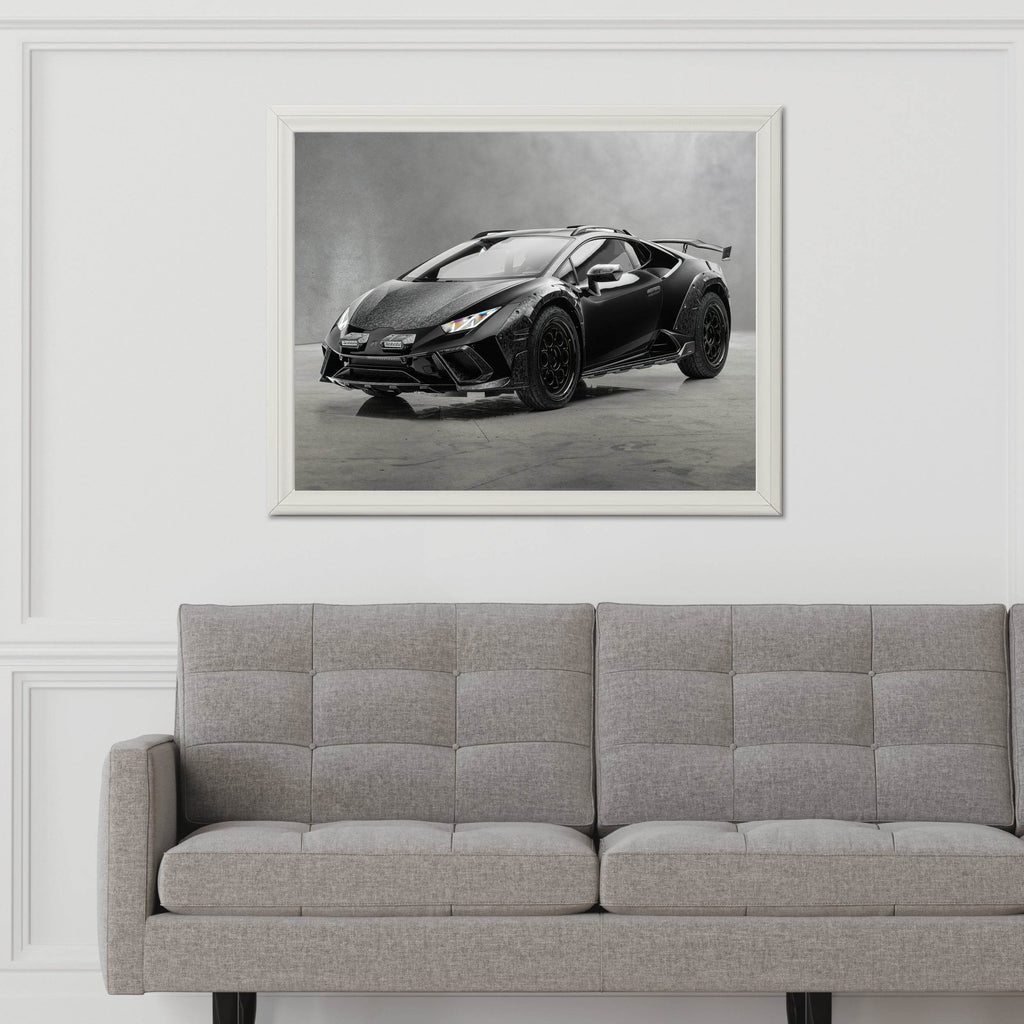 Lamborghini Huracan Black & White Wall Art - beink online art store