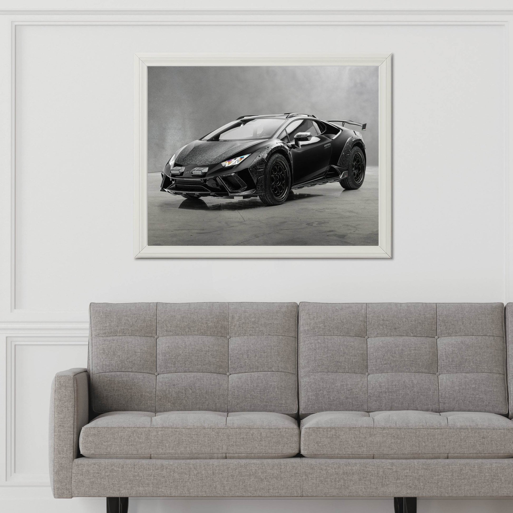 Lamborghini Huracan Black & White Wall Art - beink online art store