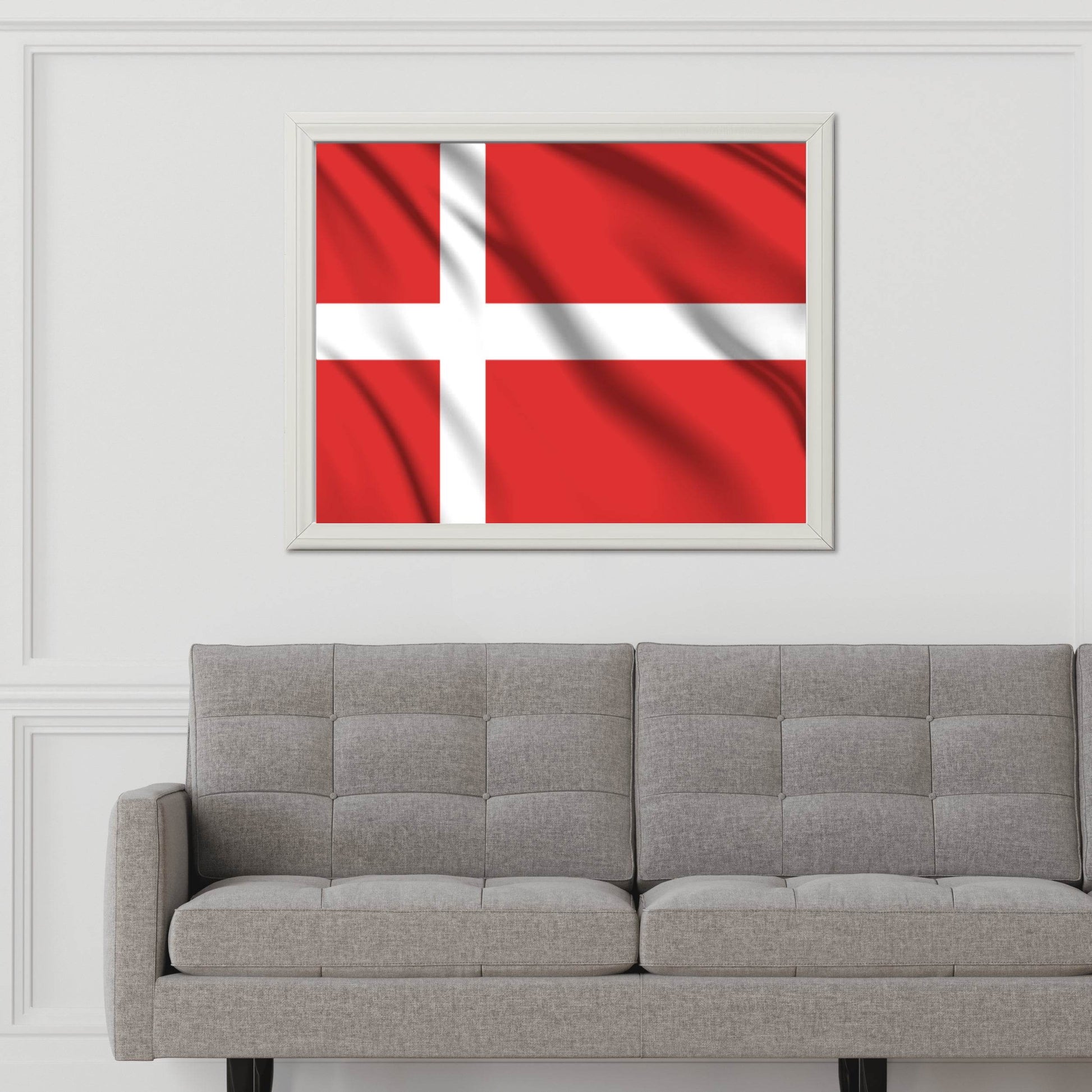 Denmark National Flag Wall Art - beink online art store