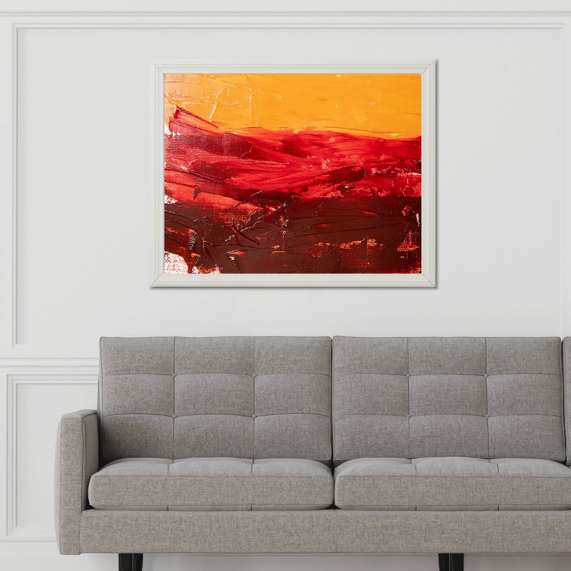 Crimson Oil Painting Abstract Wall Art - beink online art store