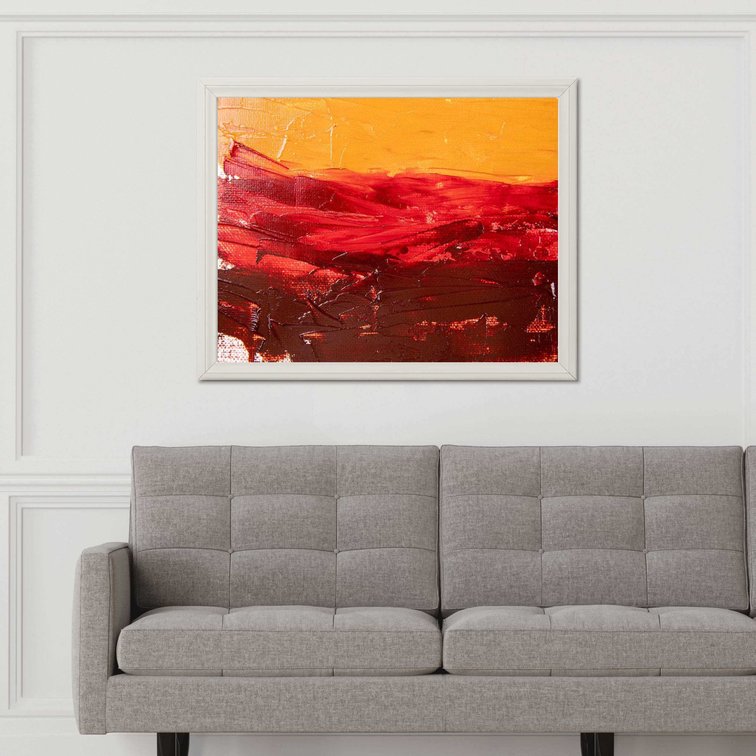 Crimson Oil Painting Abstract Wall Art - beink online art store