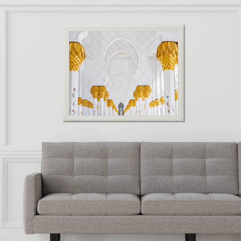 A Symphony of Gold & White Wall Art - beink online art store
