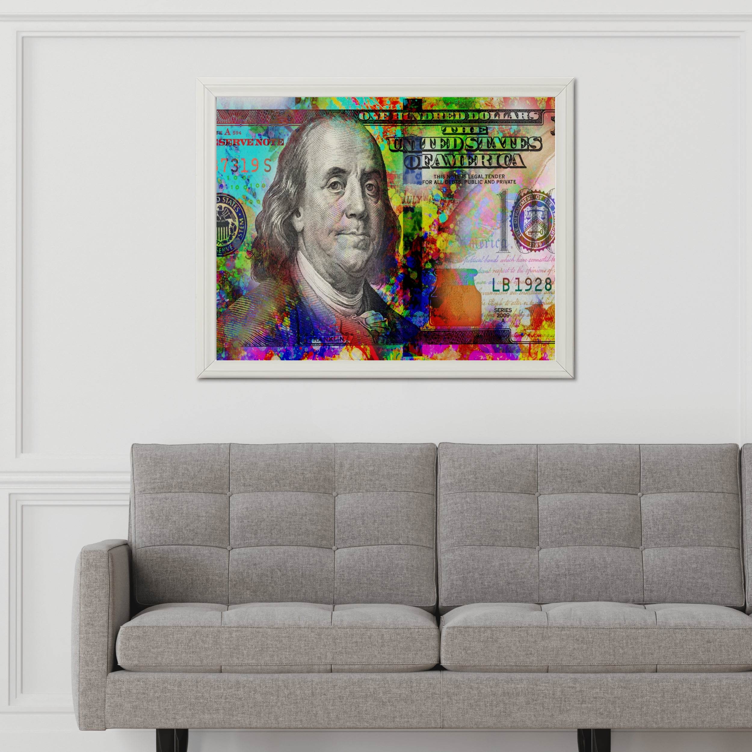 Benjamin Franklin on Dollar Wall Art - beink online art store