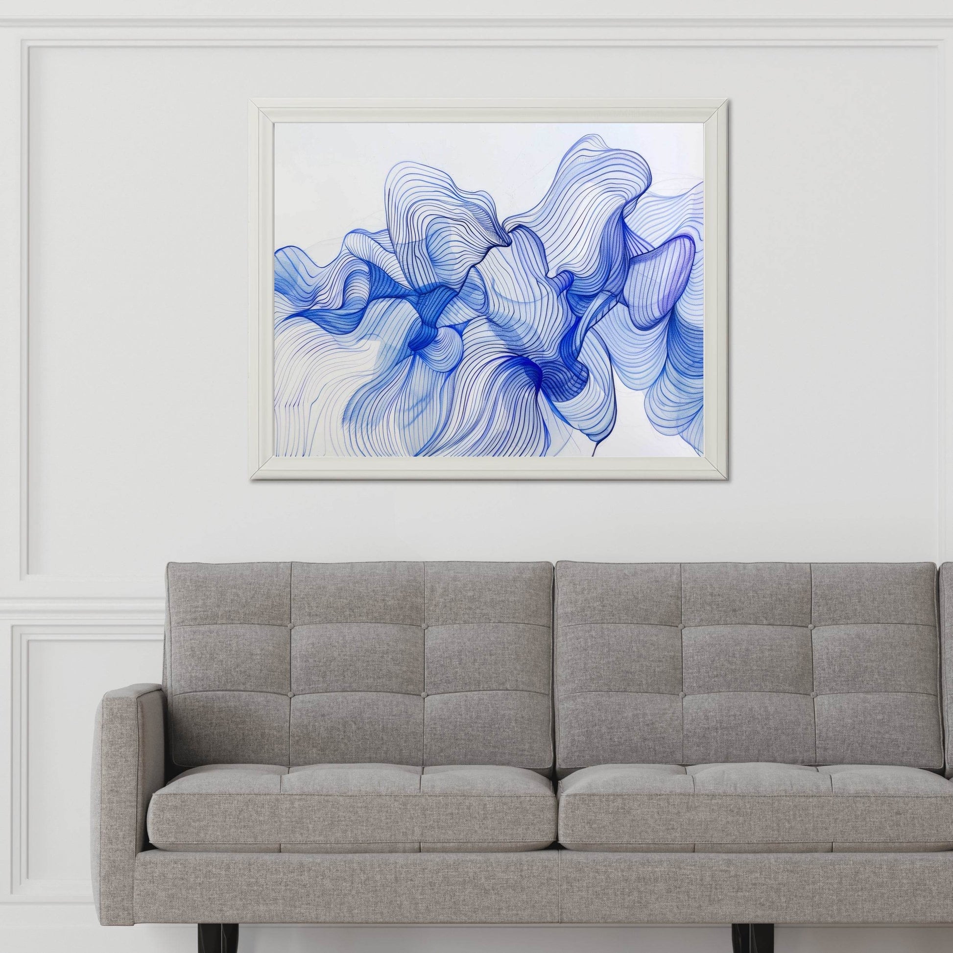 Blue Flower Petals Abstract Wall Art - beink online art store