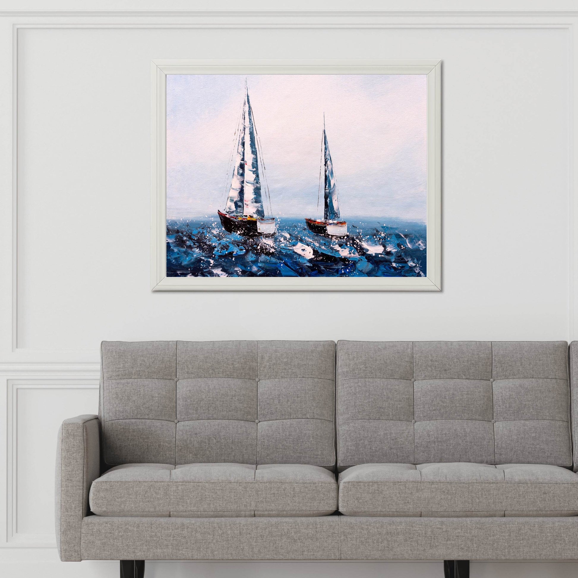 Watercolor Painting of Sailboats Wall Art - beink online art store