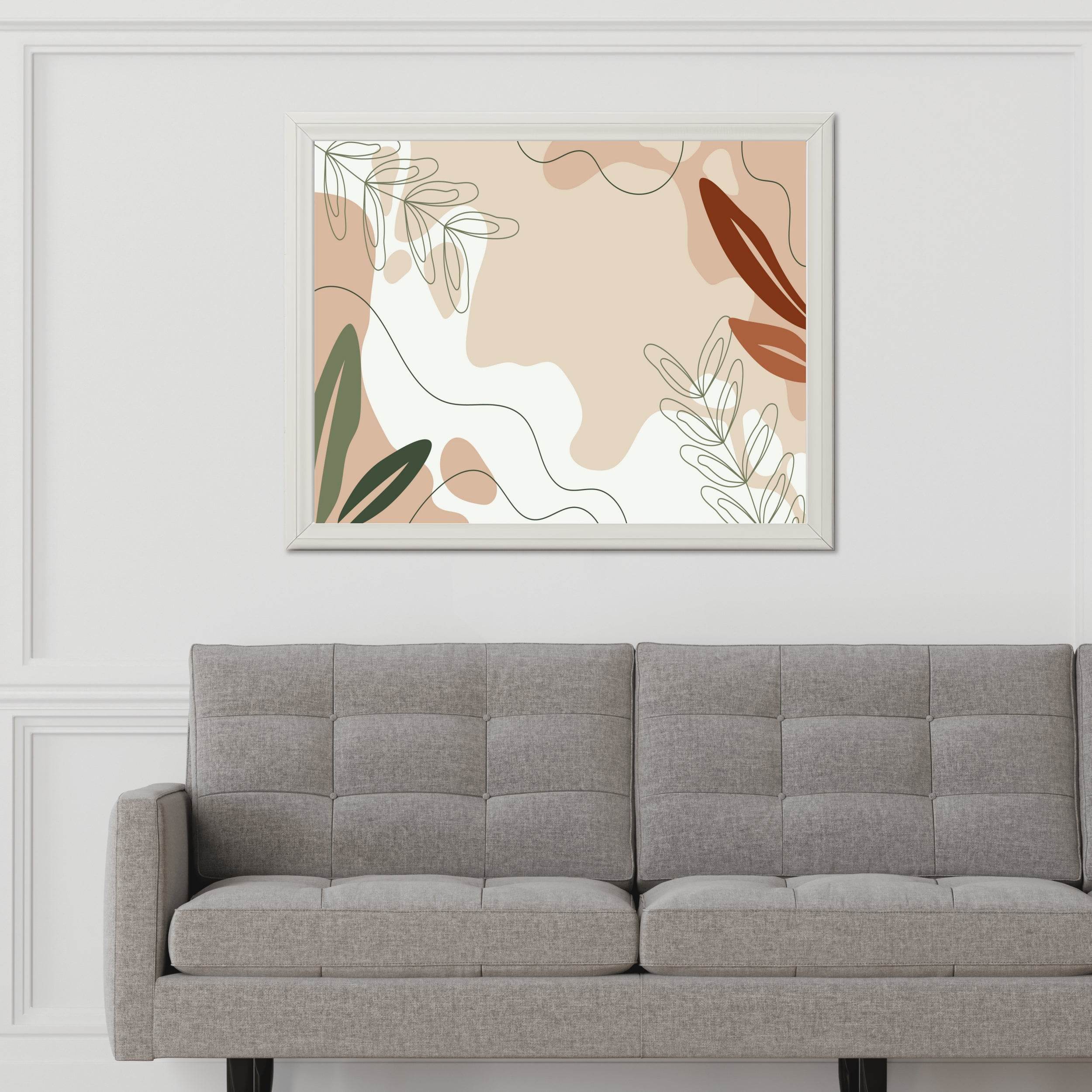 Colorful Beige Leaves Wall Art - beink online art store