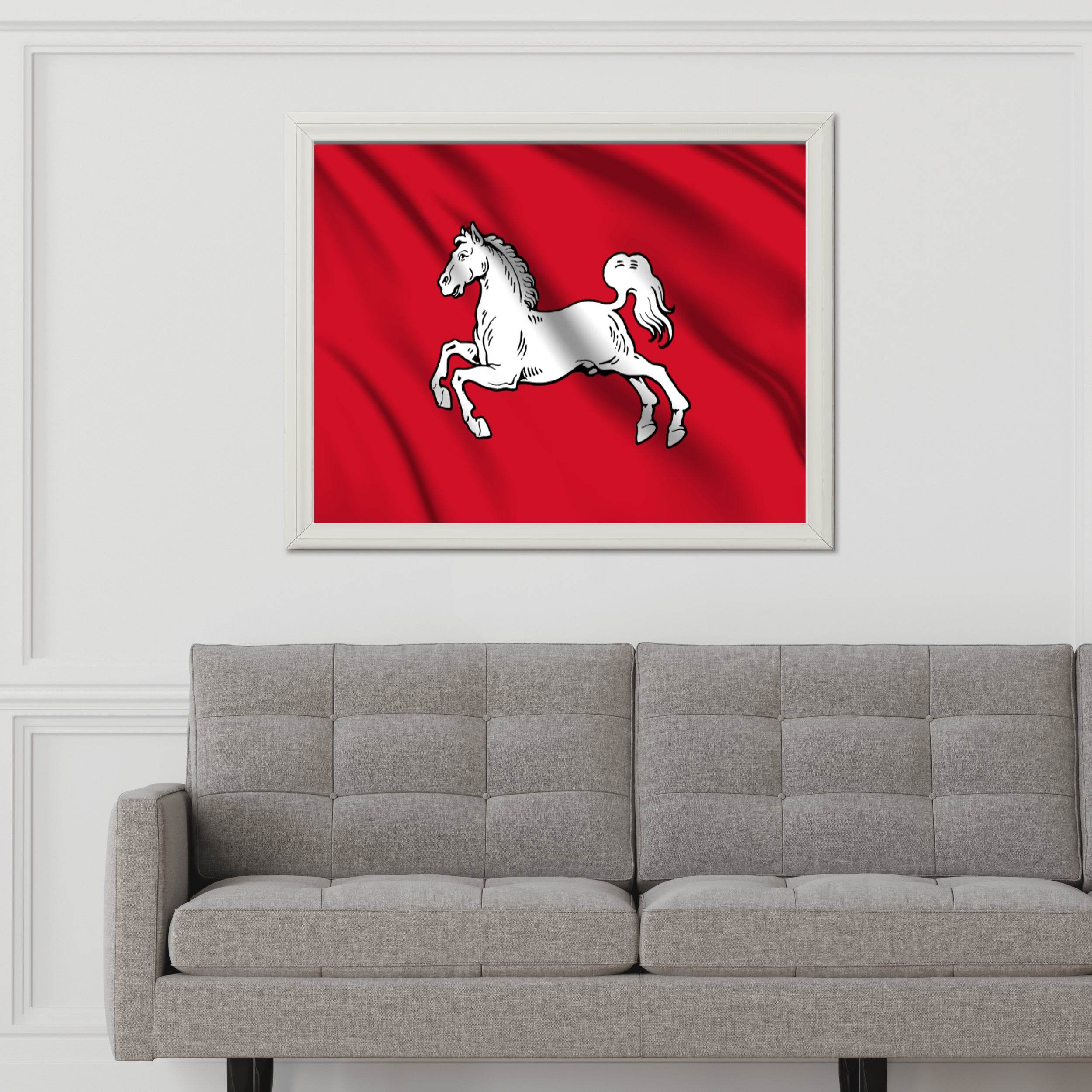 State of Hanover National Flag Wall Art - beink online art store