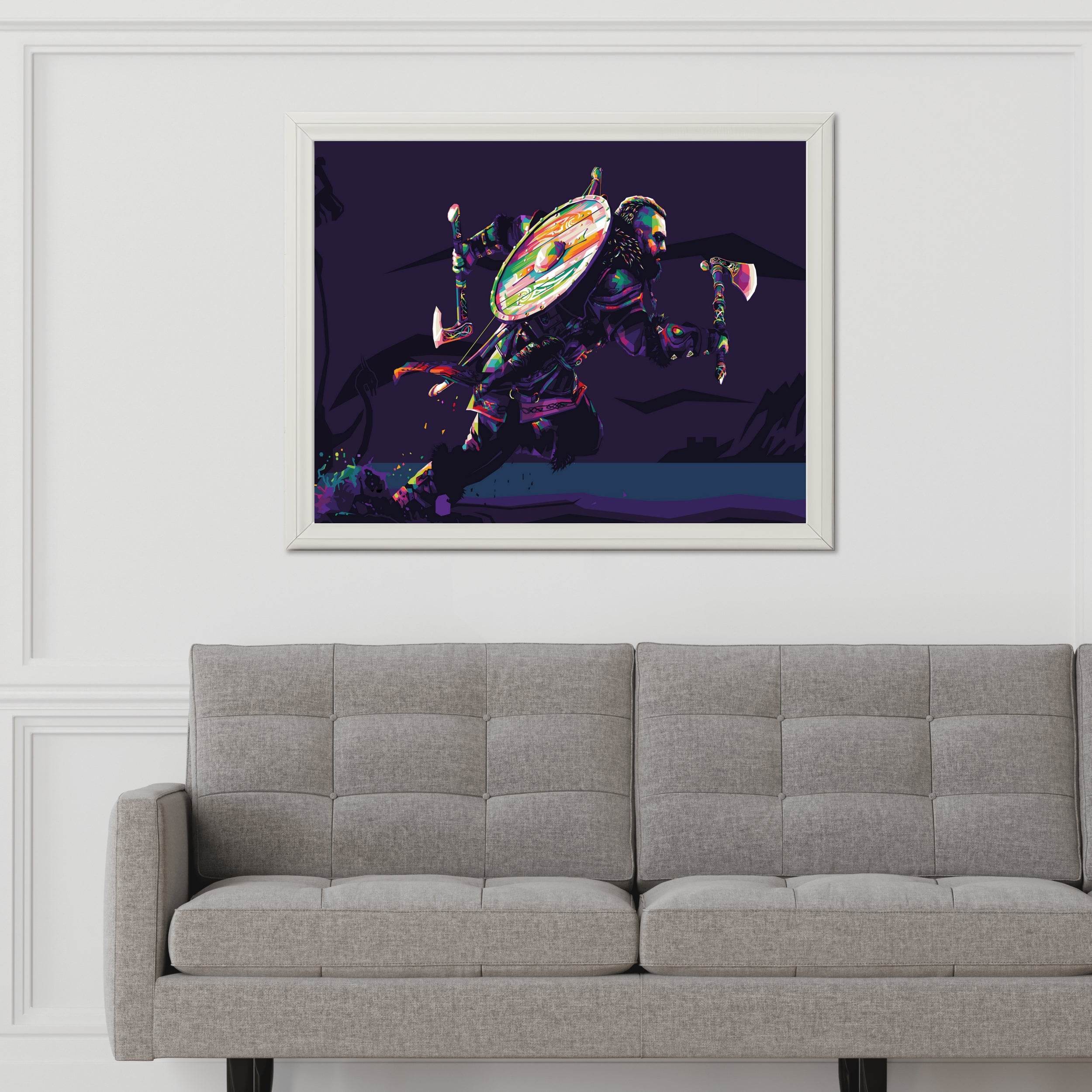 Colorful Assassin's Creed Valhalla Gaming Wall Art - beink online art store