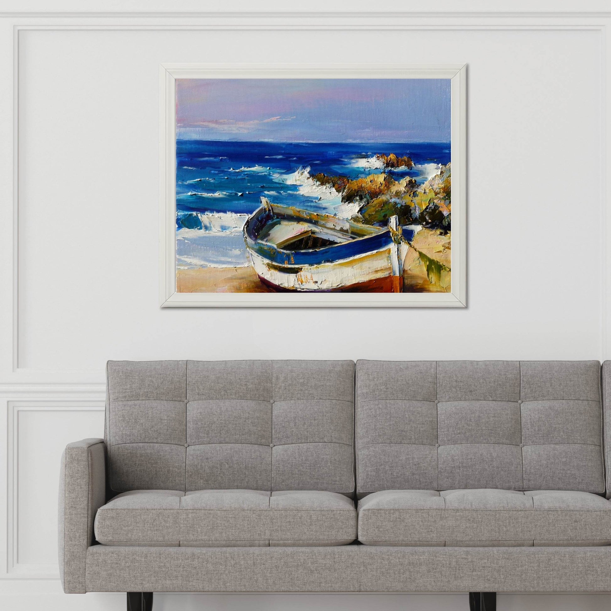 Color Boat on The Beach Wall Art - beink online art store