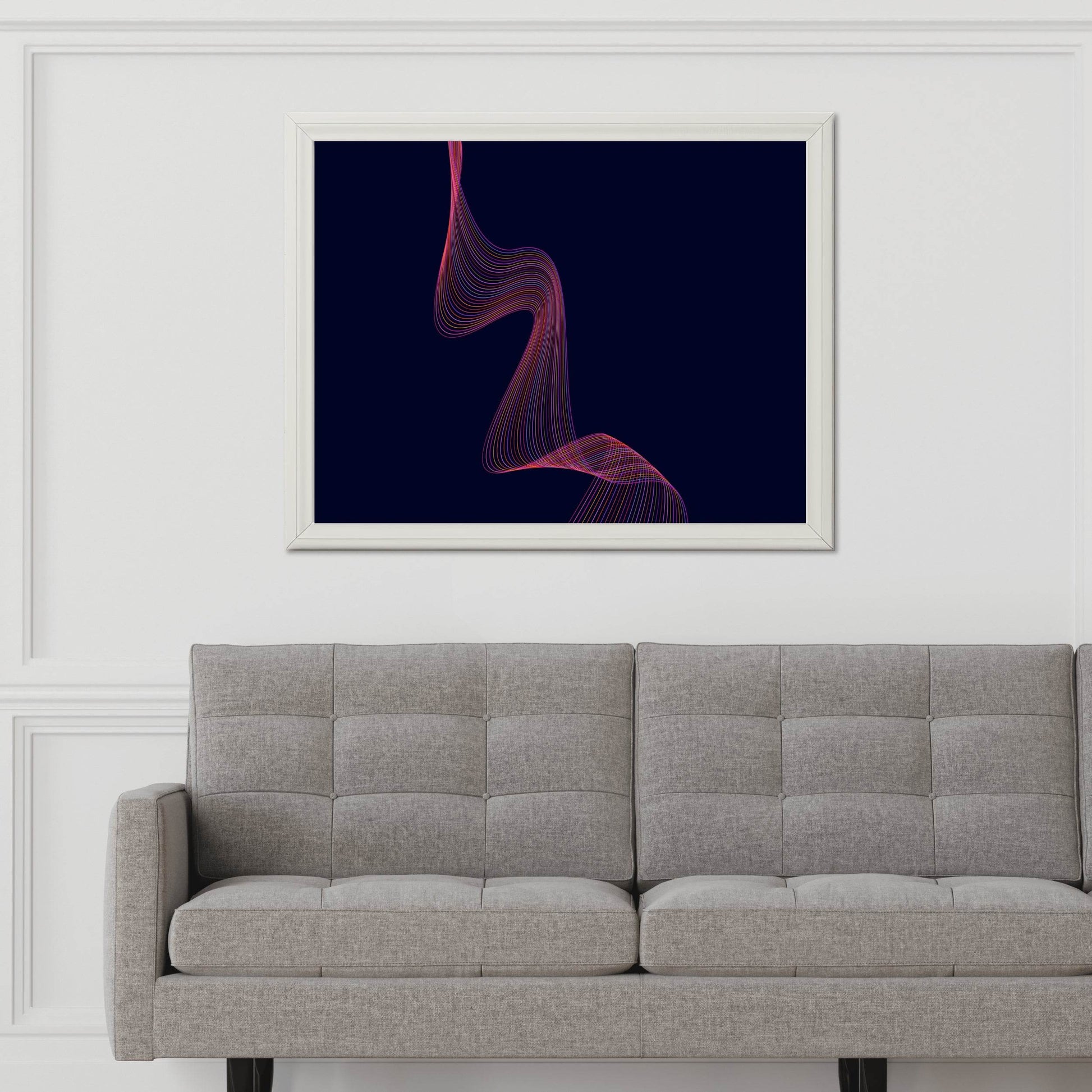 Technology Line Wave Abstract Wall Art - beink online art store