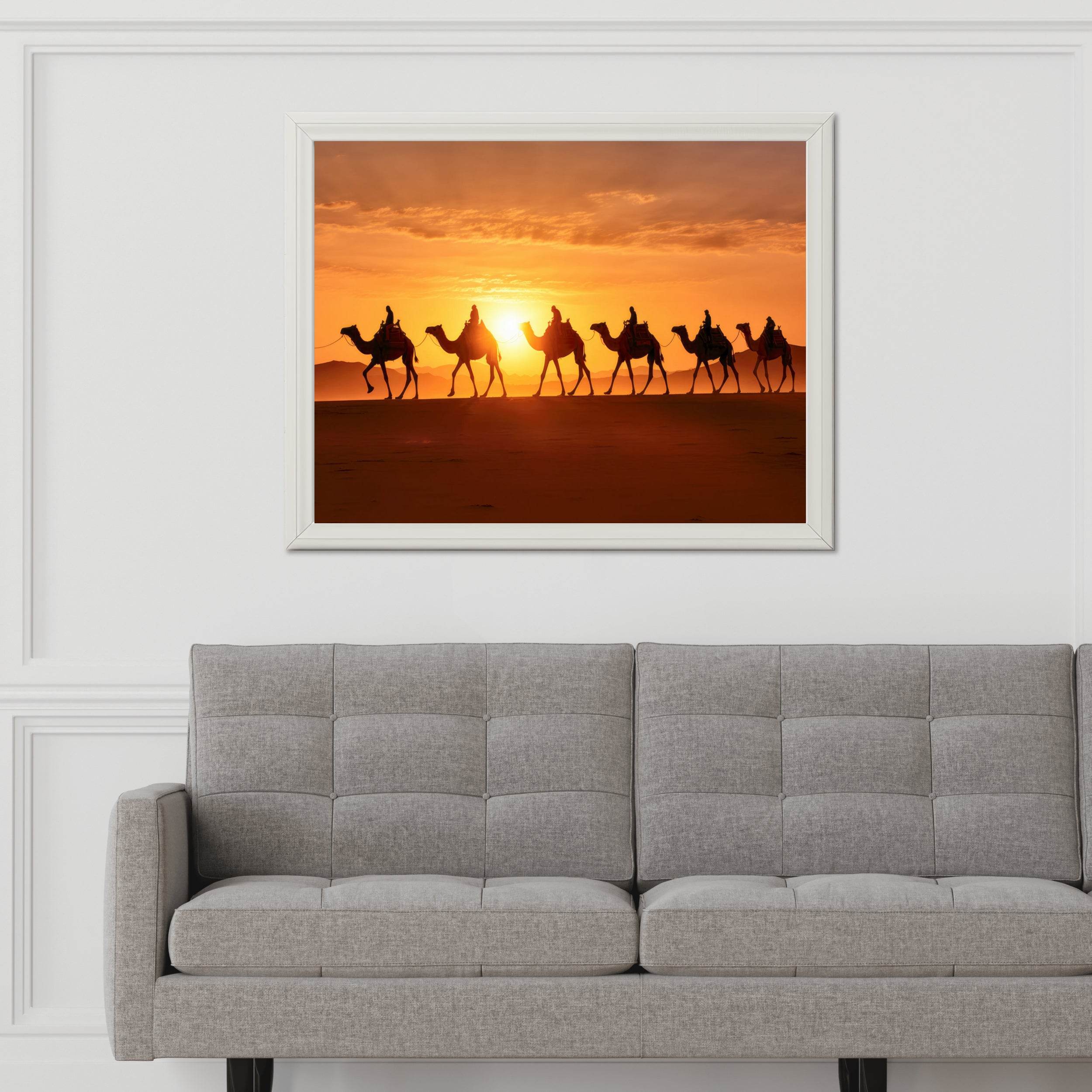 Camels throught the Desert Wall Art - beink online art store