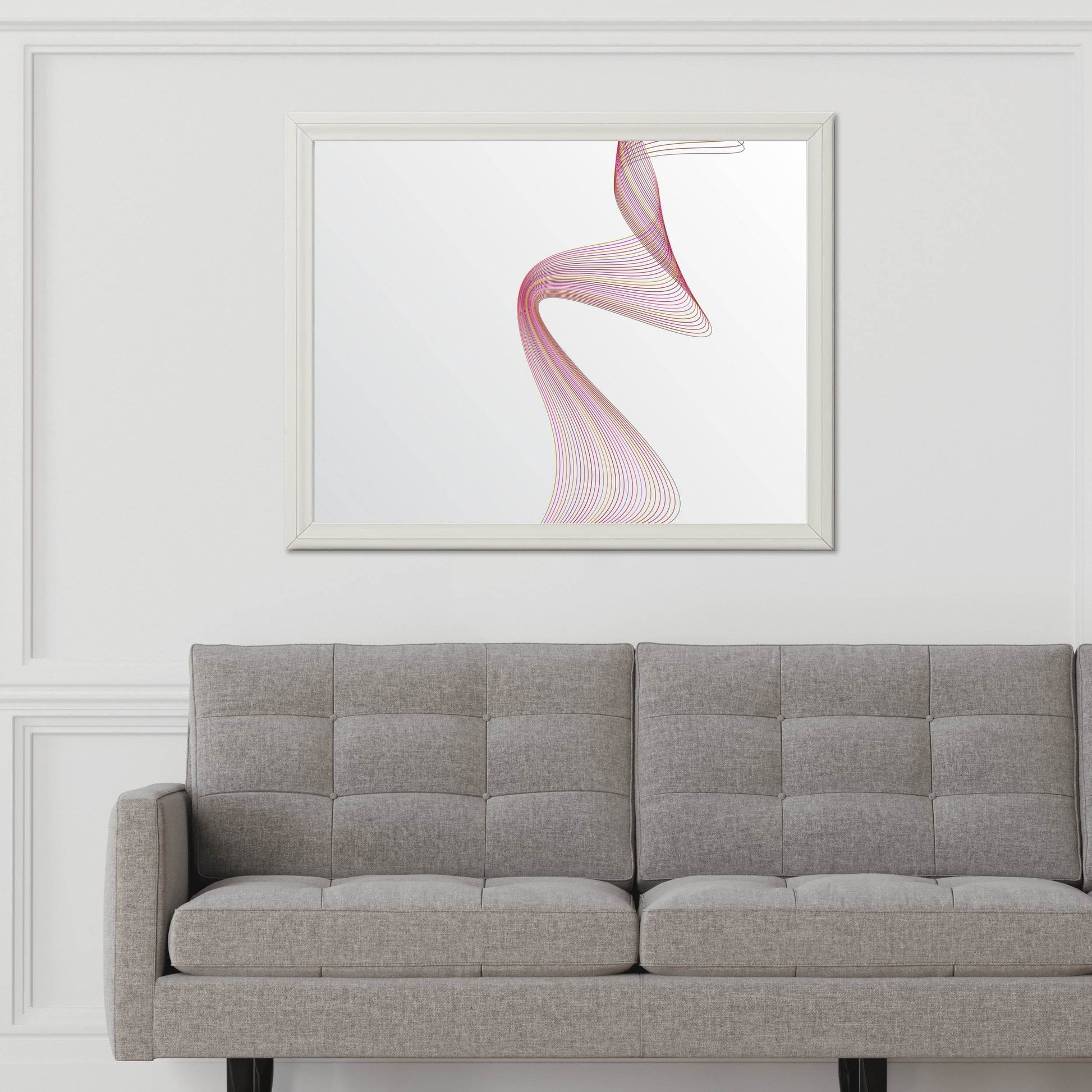 Light Background Technology Waves Lines Abstract Wall Art - beink online art store