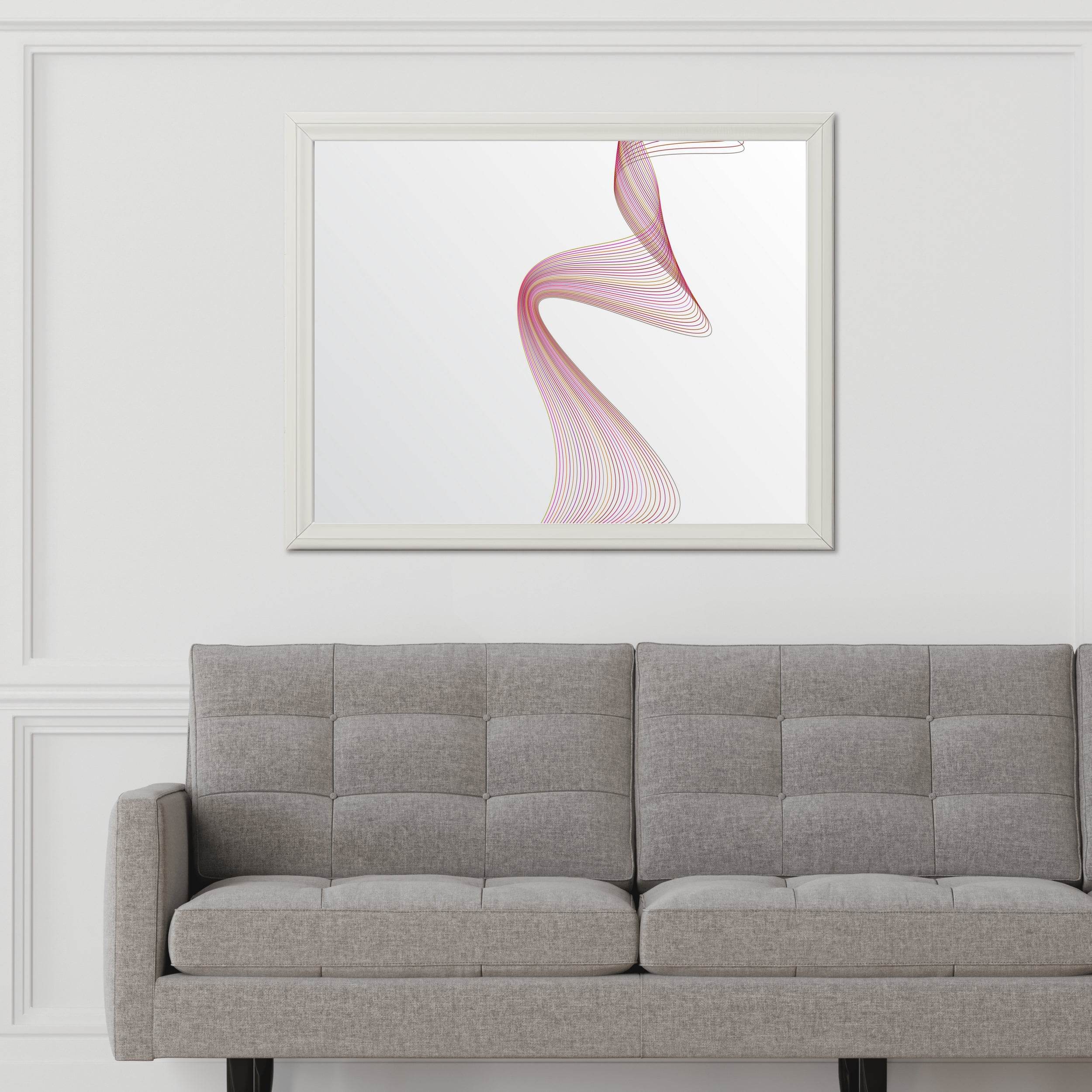 Light Background Technology Waves Lines Abstract Wall Art - beink online art store