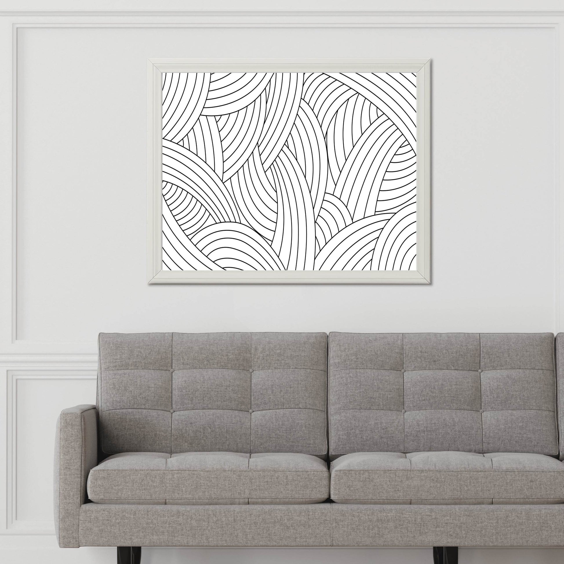 Seamless Black and White Pattern Abstract Wall Art - beink online art store