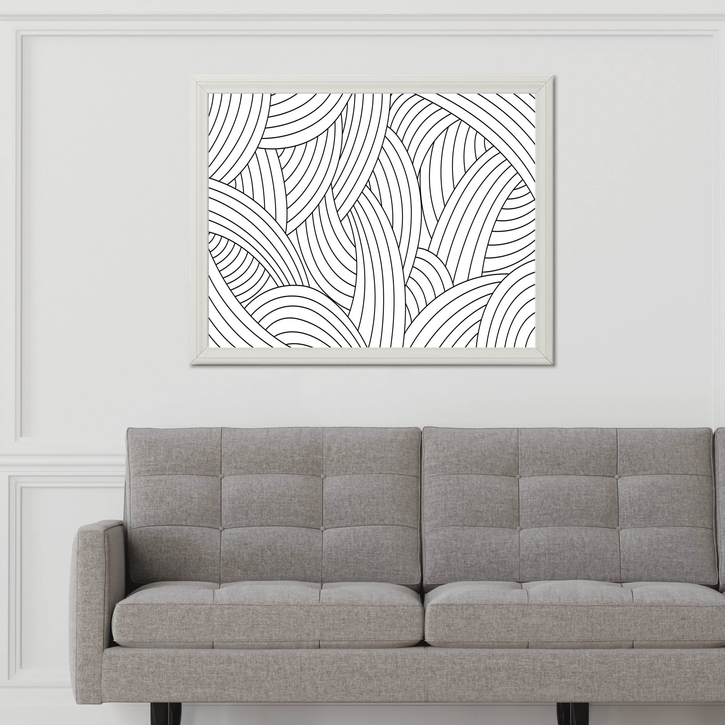Seamless Black and White Pattern Abstract Wall Art - beink online art store