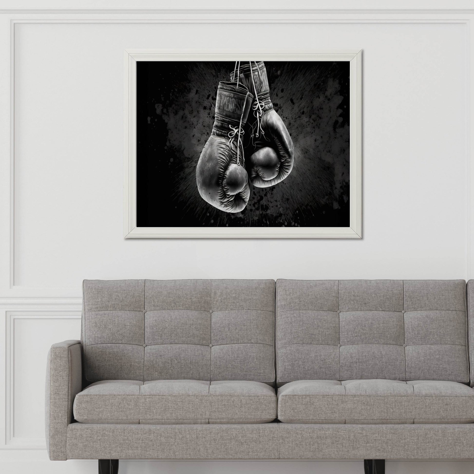 Boxing Gloves Black & White Wall Art - beink online art store