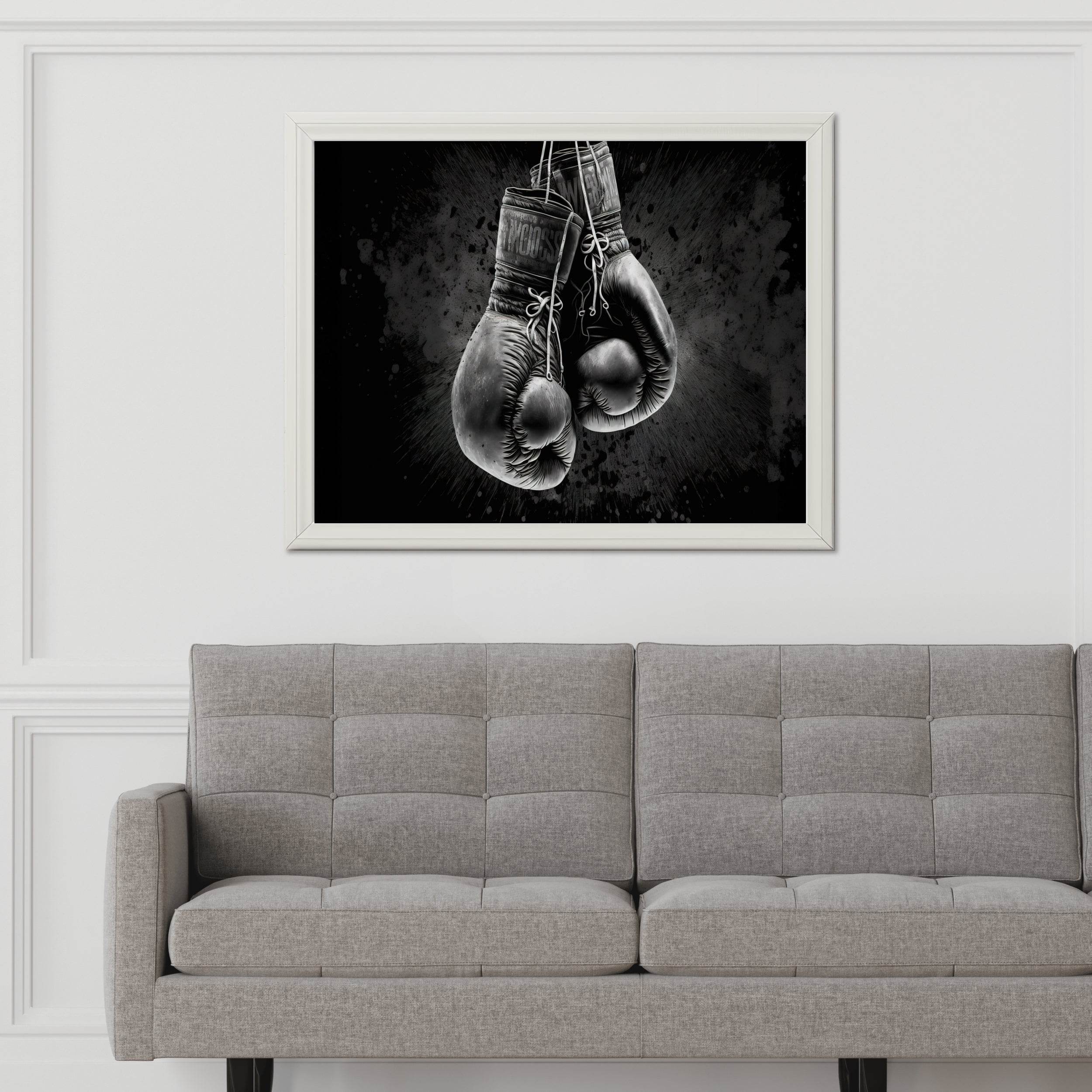 Boxing Gloves Black & White Wall Art - beink online art store