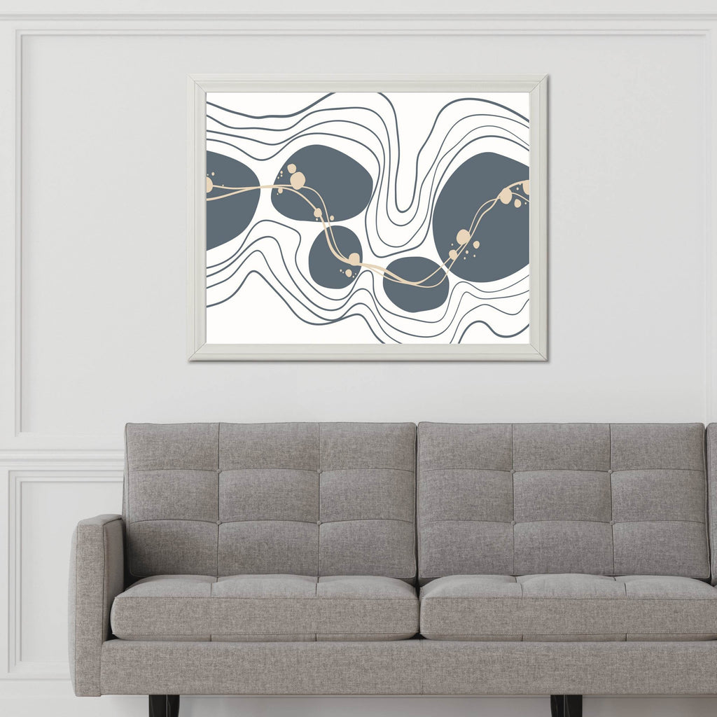 Wavy Handdrawn Shape Abstract Wall Art - beink online art store