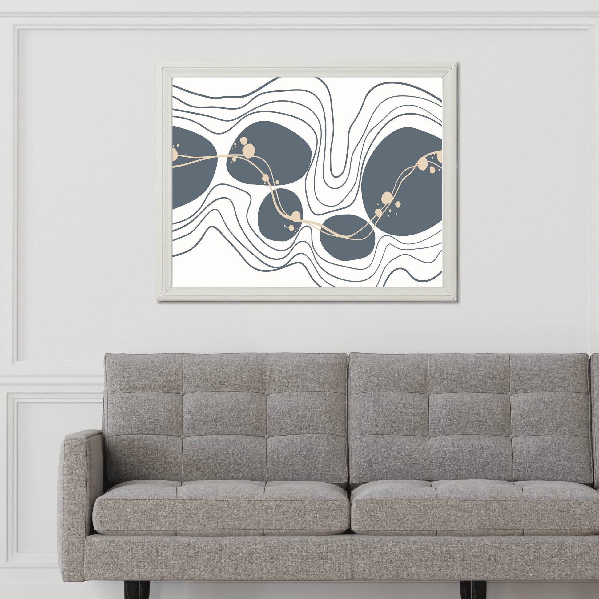 Wavy Handdrawn Shape Abstract Wall Art - beink online art store