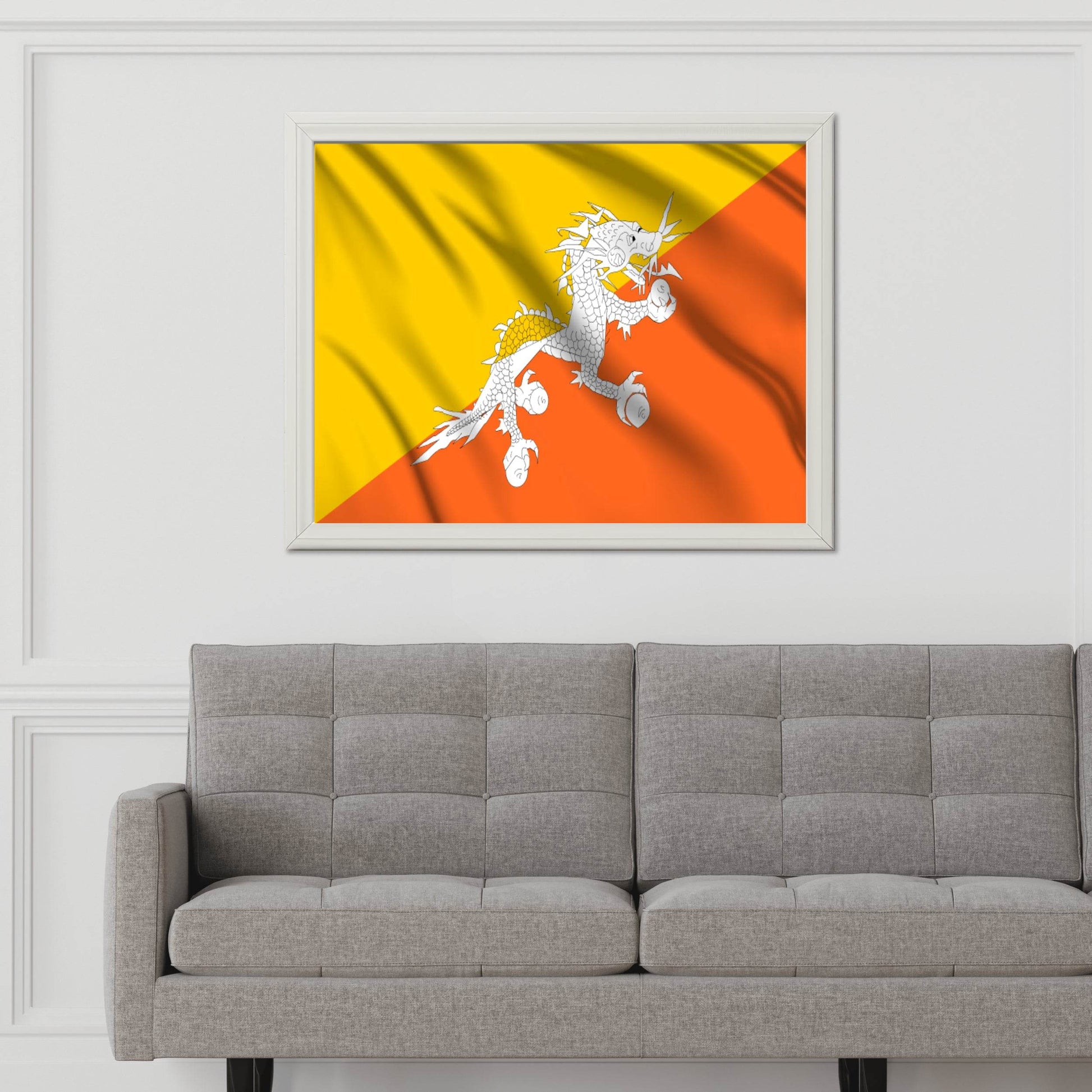 Bhutan National Flag Wall Art - beink online art store
