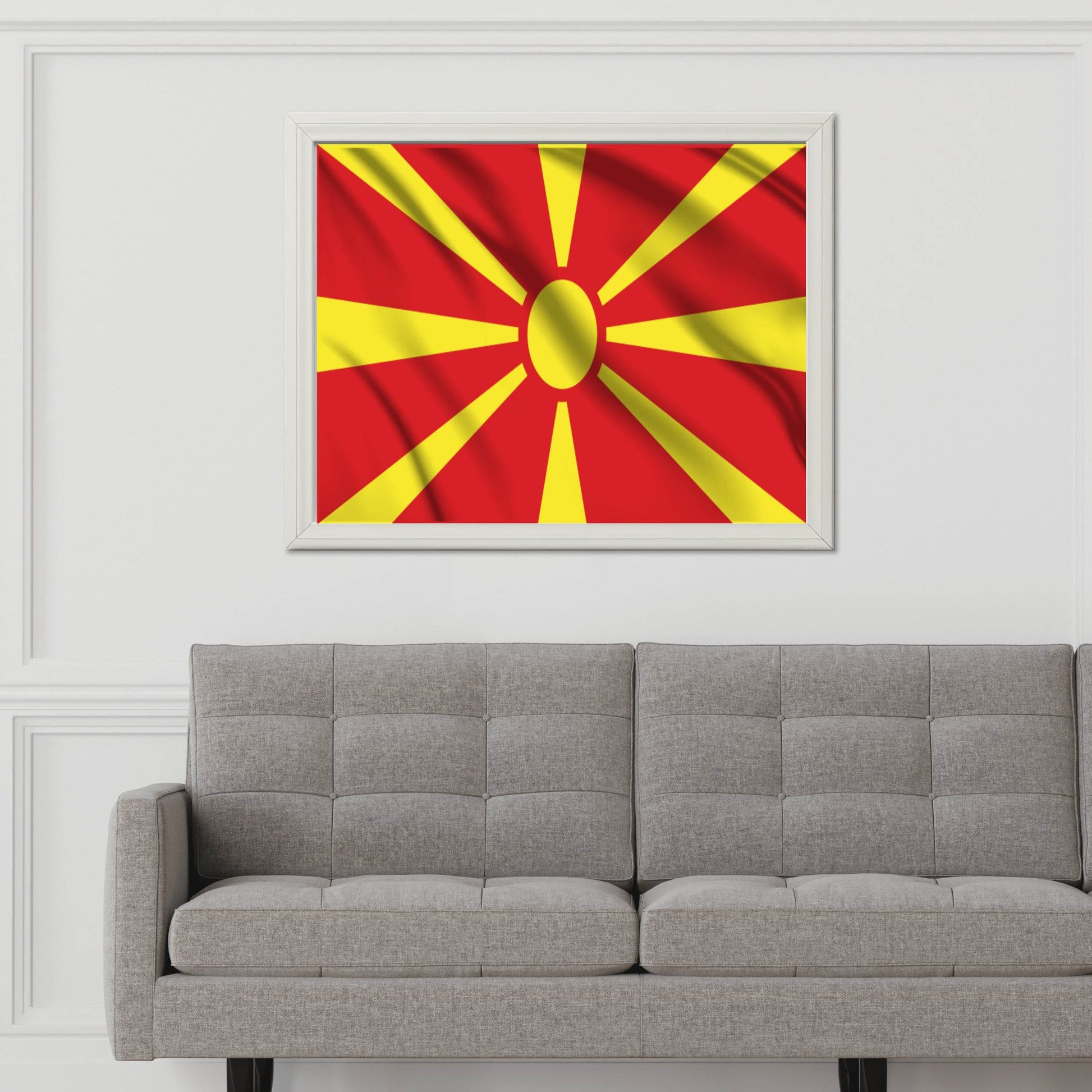North Macedonia National Flag Wall Art - beink online art store